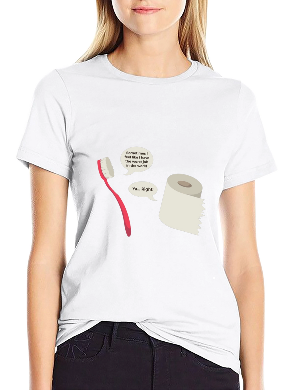 Humorous Toothbrush vs Toilet Paper T-Shirt