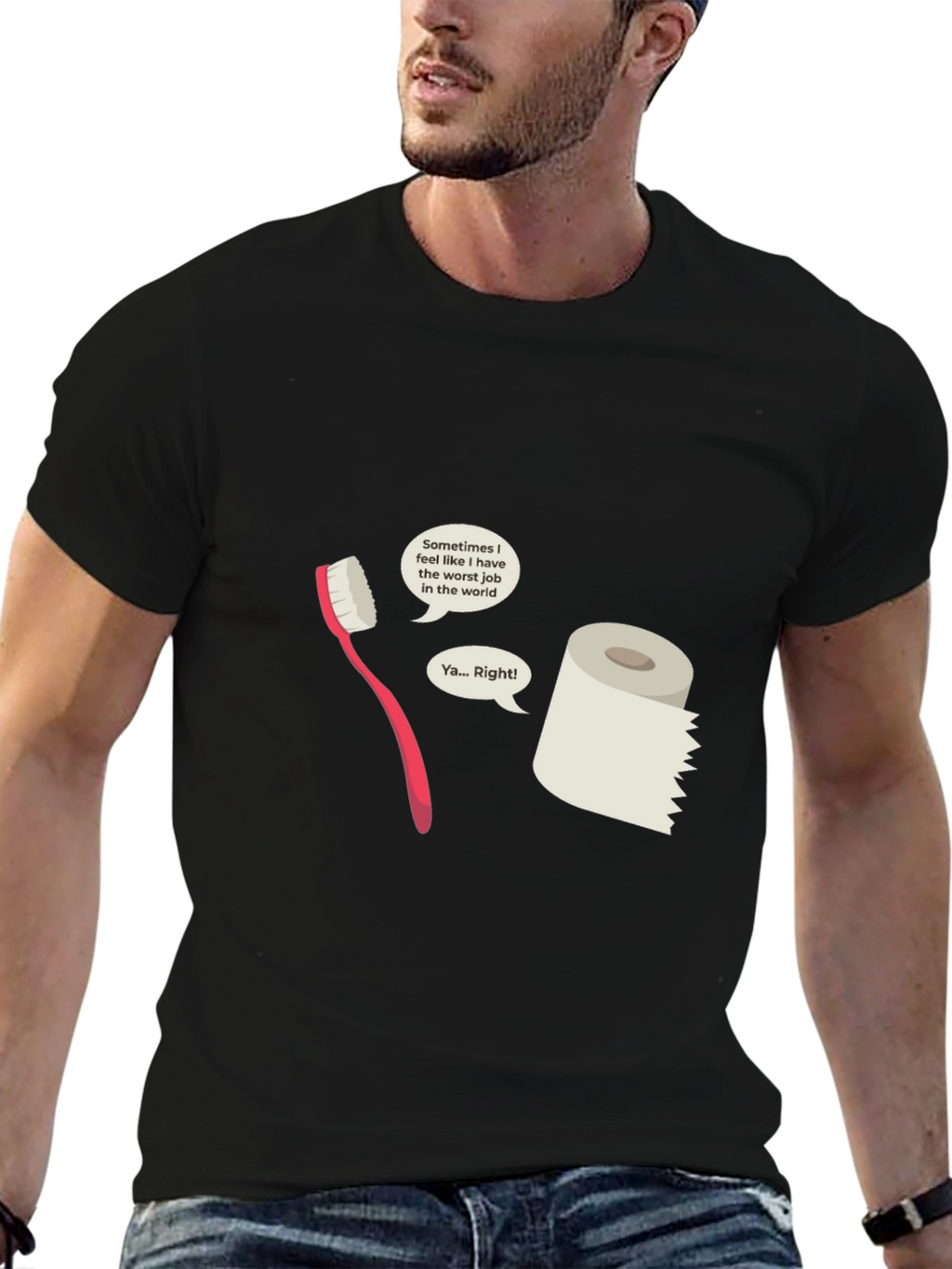 Humorous Toothbrush vs Toilet Paper T-Shirt