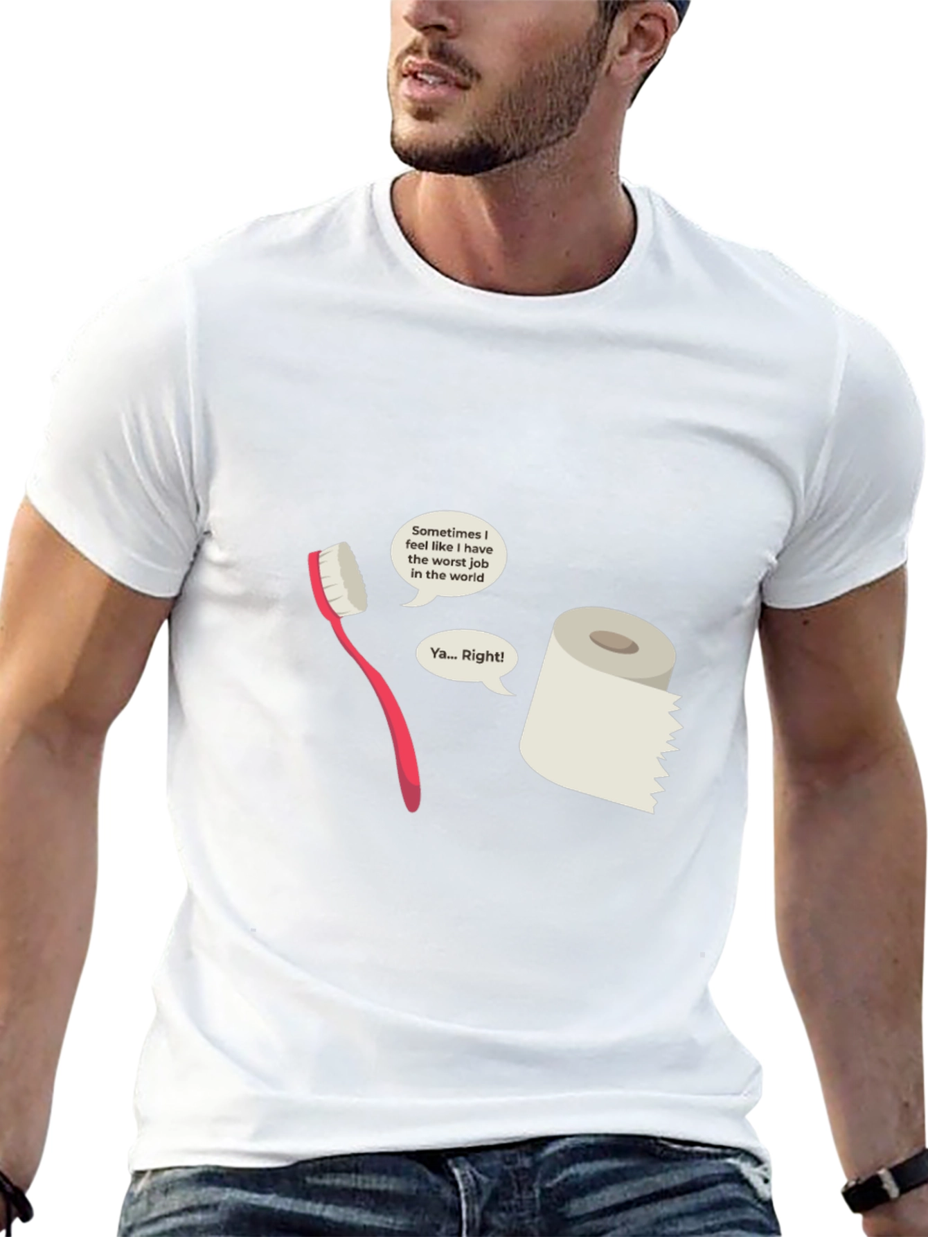 Humorous Toothbrush vs Toilet Paper T-Shirt