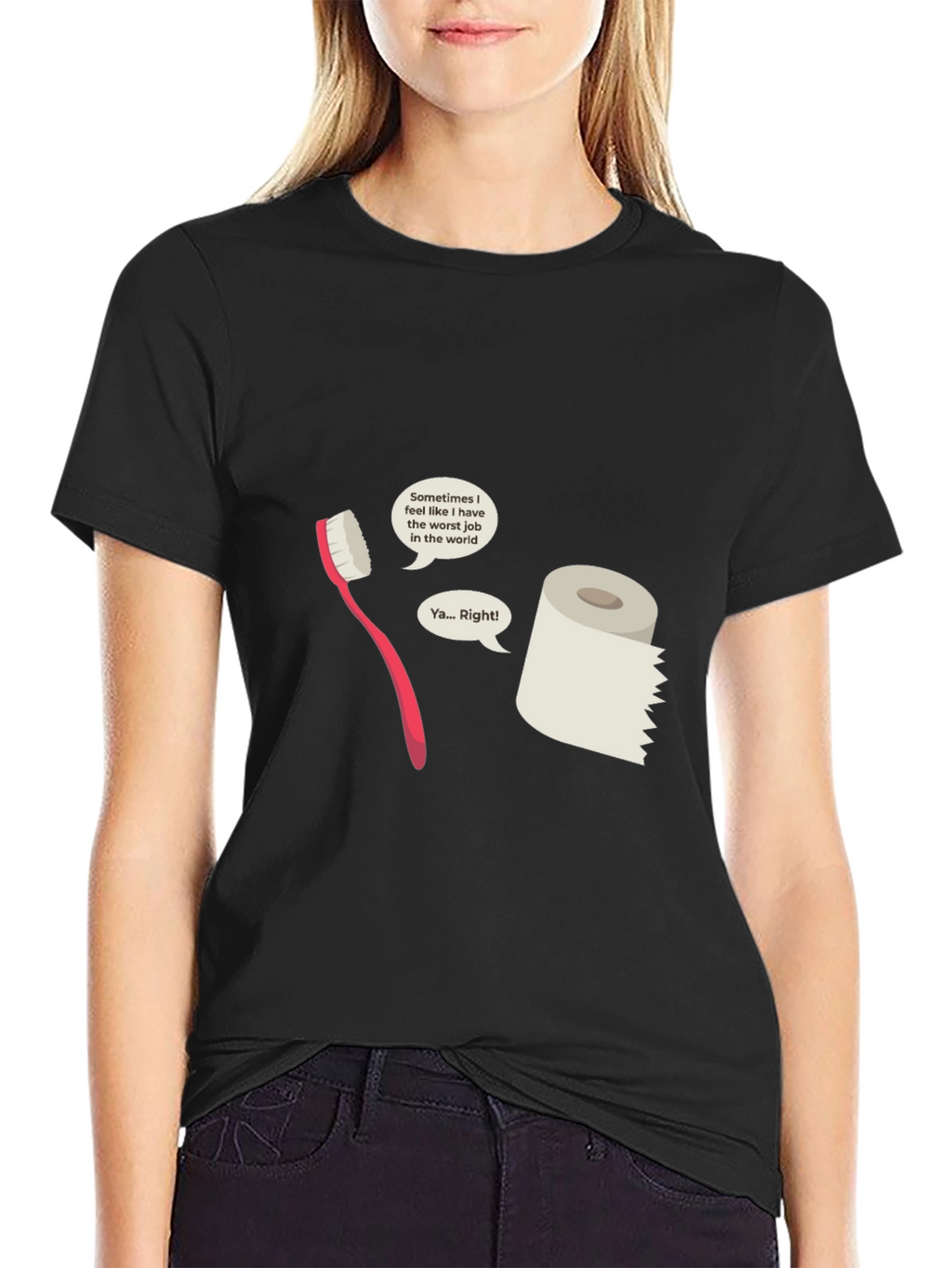 Humorous Toothbrush vs Toilet Paper T-Shirt