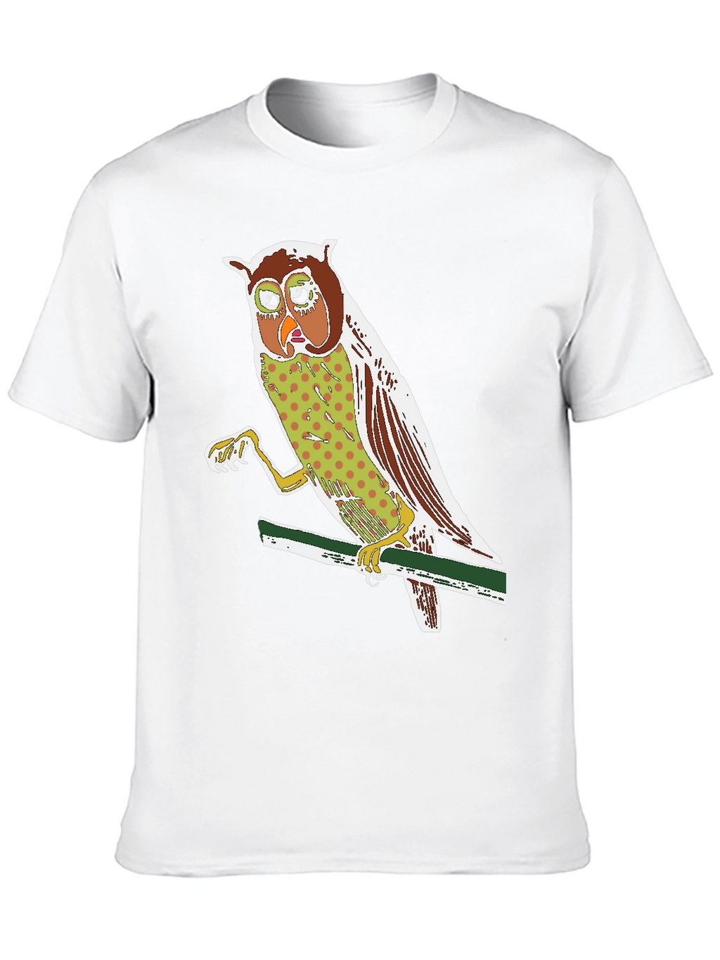 Owl Graphic Print Crew Neck T-Shirt