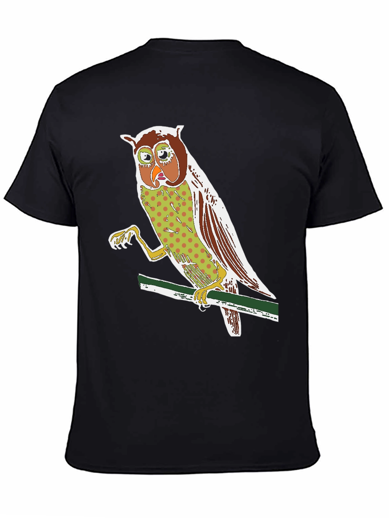 Owl Graphic Print Crew Neck T-Shirt