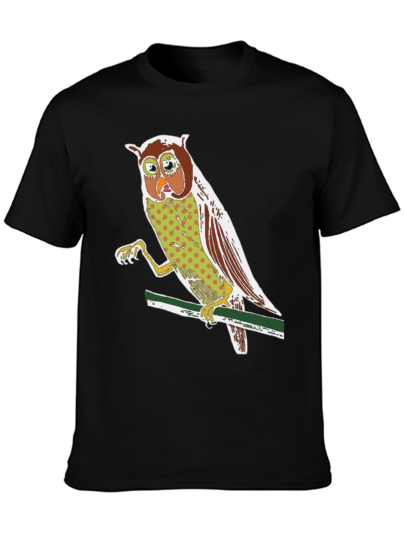 Owl Graphic Print Crew Neck T-Shirt