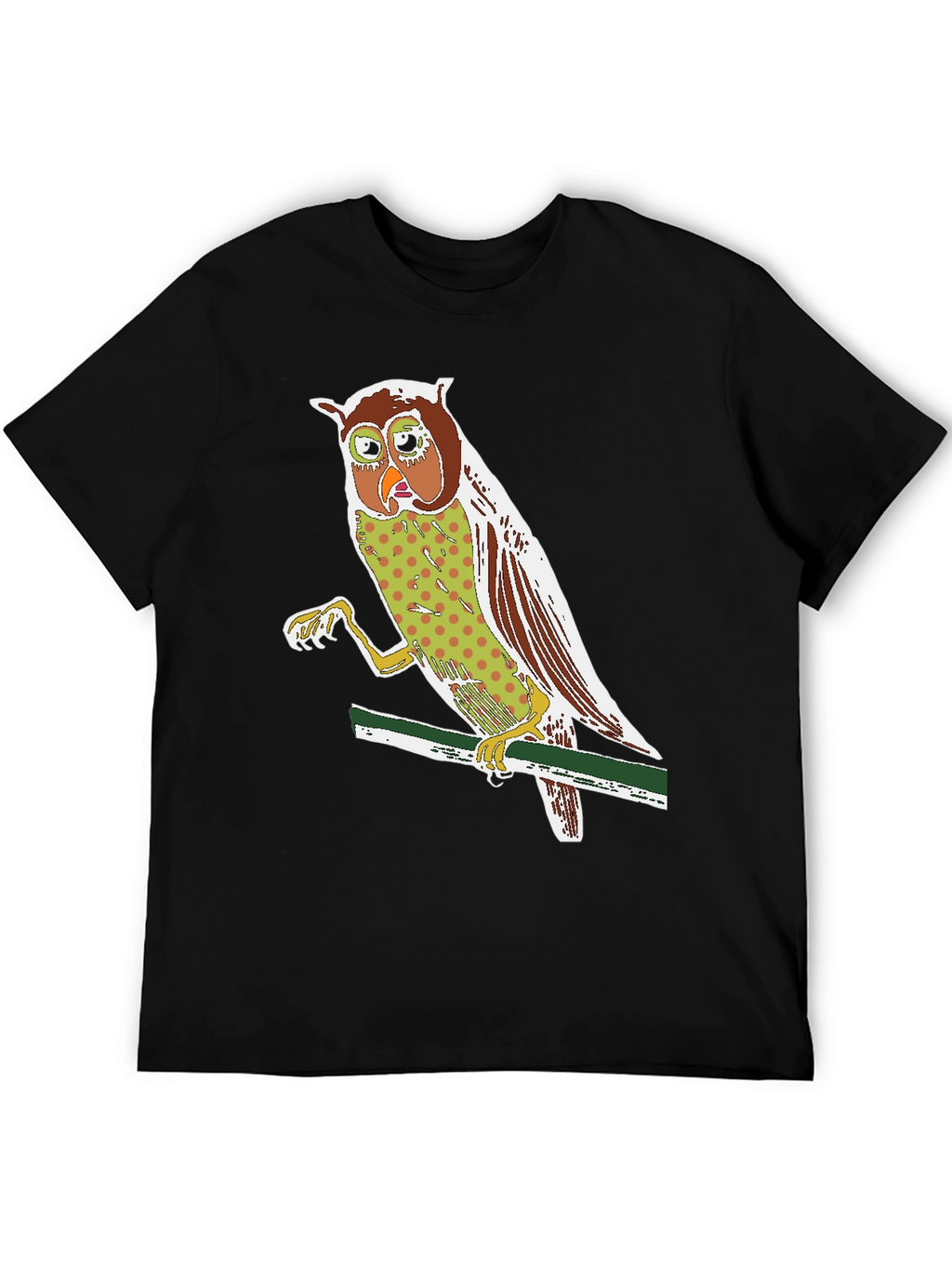 Owl Graphic Print Crew Neck T-Shirt