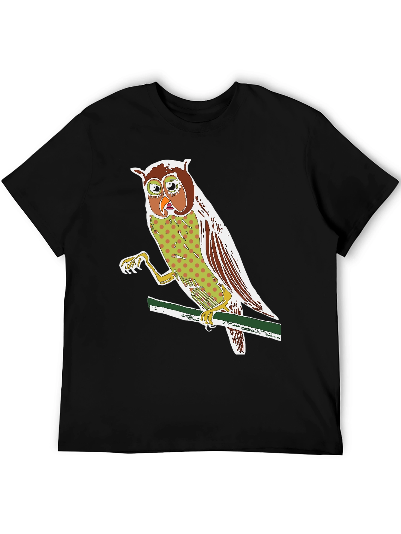 Owl Graphic Print Crew Neck T-Shirt