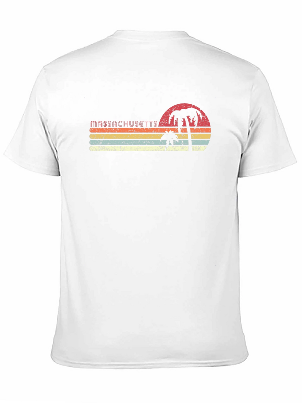 Massachusetts Retro Palm Tree T-Shirt