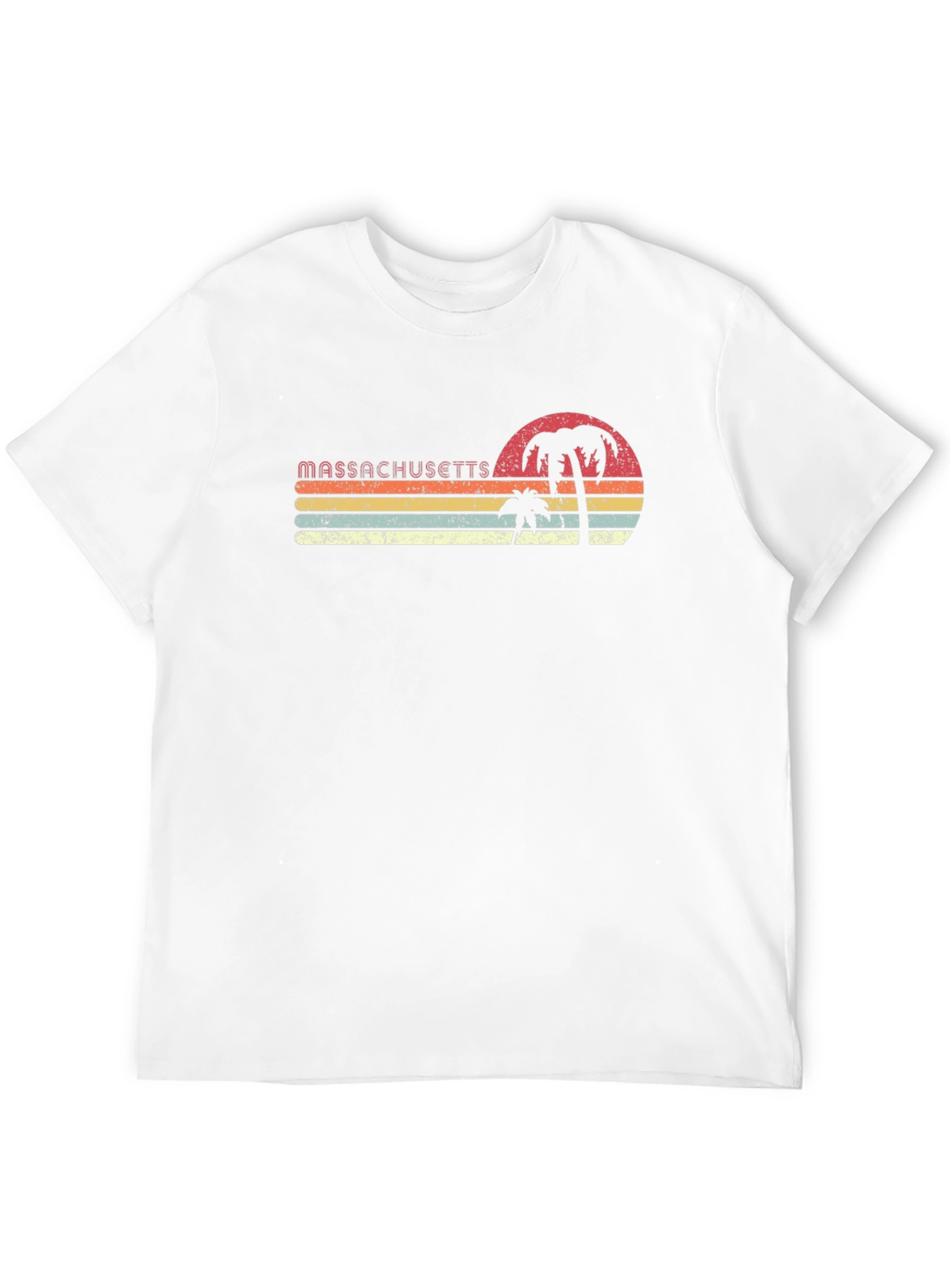 Massachusetts Retro Palm Tree T-Shirt