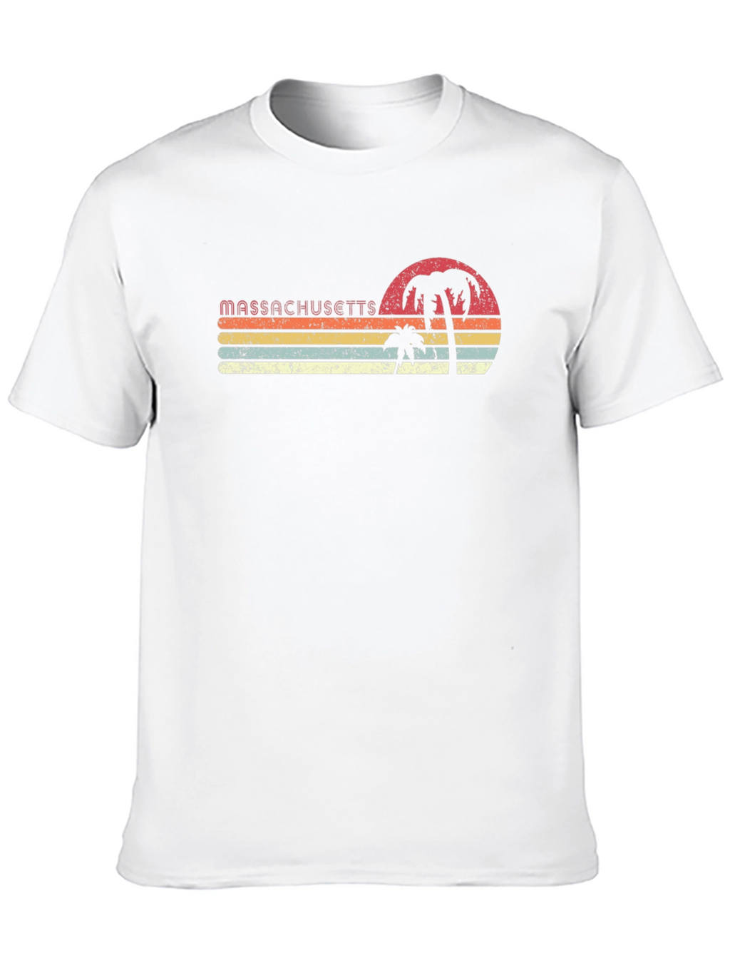 Massachusetts Retro Palm Tree T-Shirt