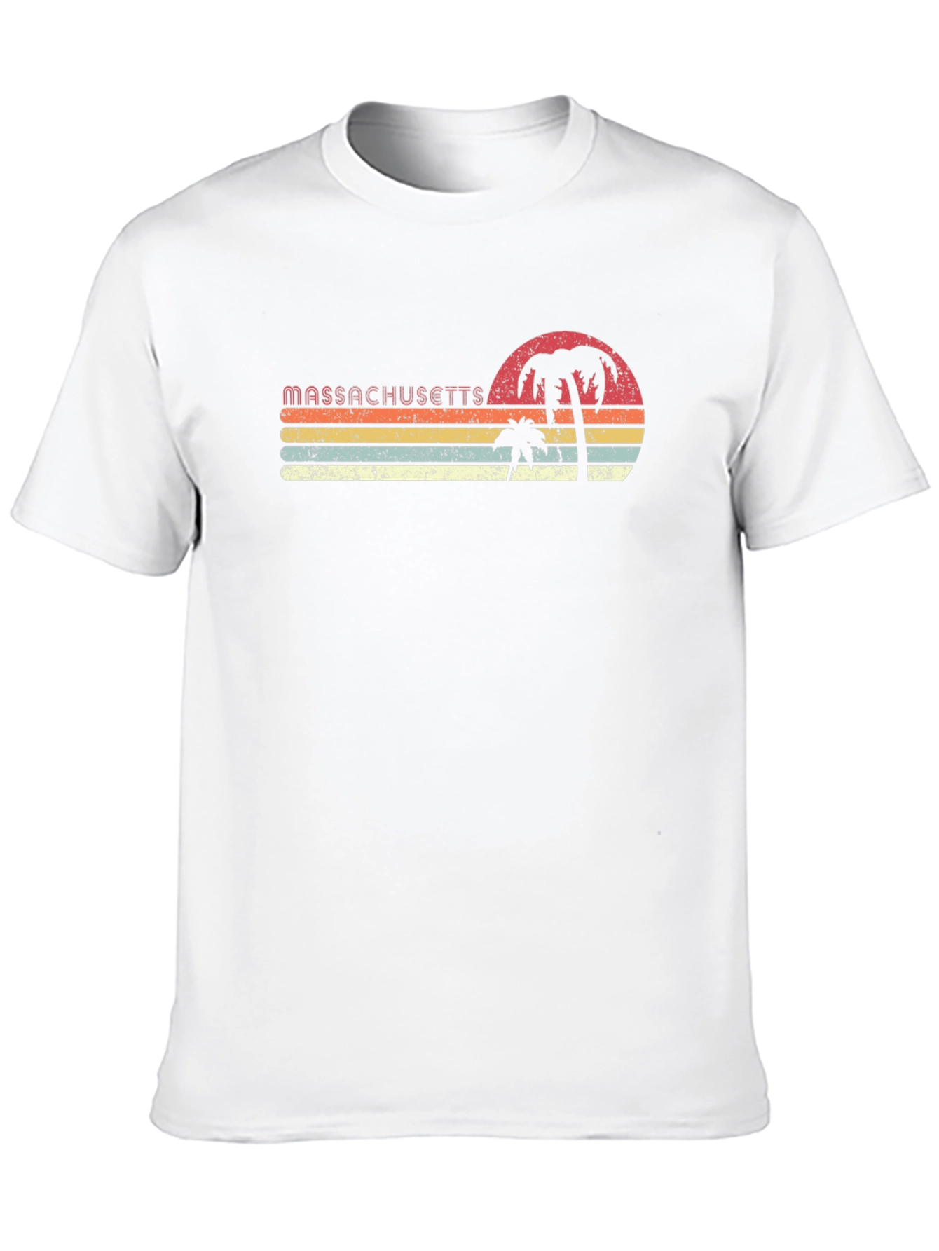 Massachusetts Retro Palm Tree T-Shirt