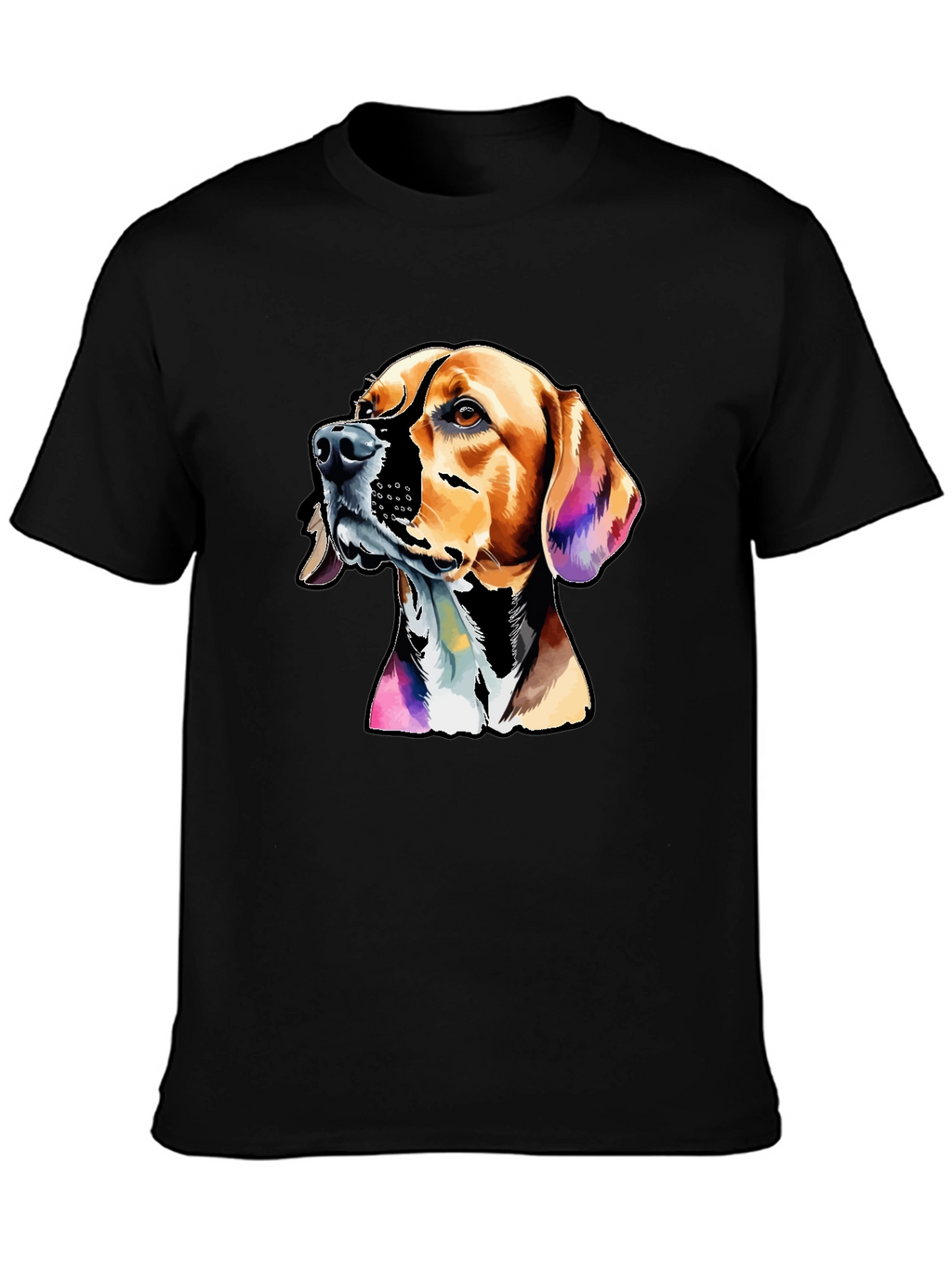 Dog Graphic Print Mens Black T-Shirt