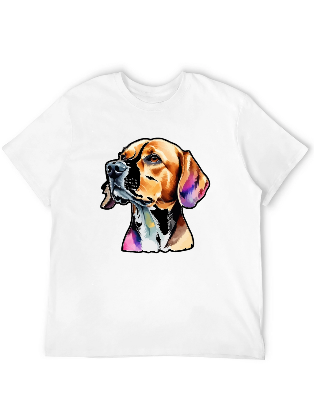 Dog Graphic Print Mens Black T-Shirt