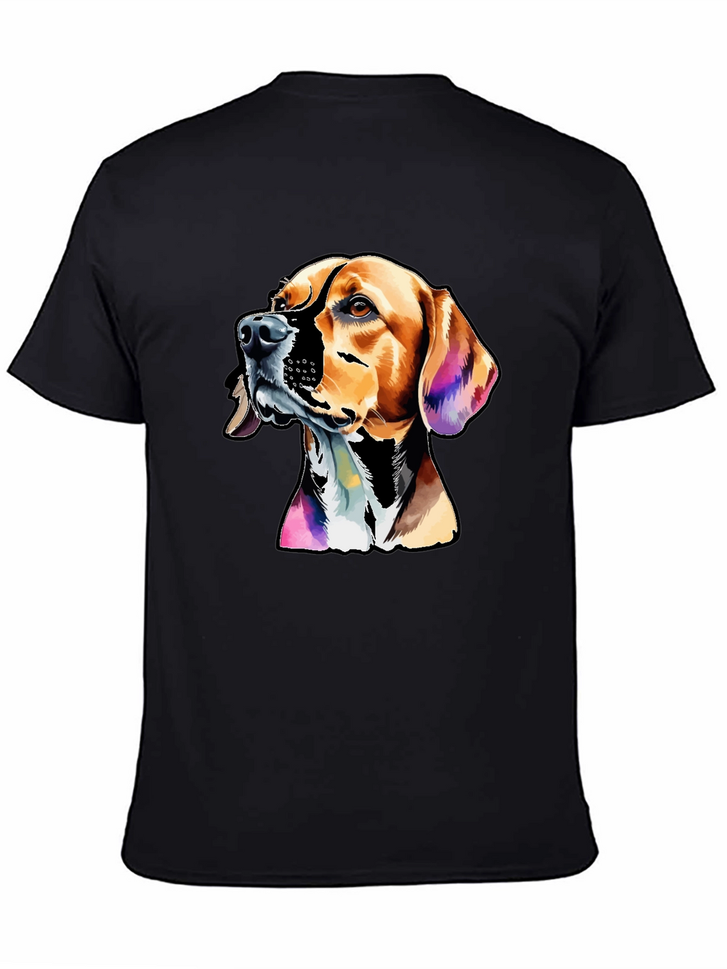 Dog Graphic Print Mens Black T-Shirt