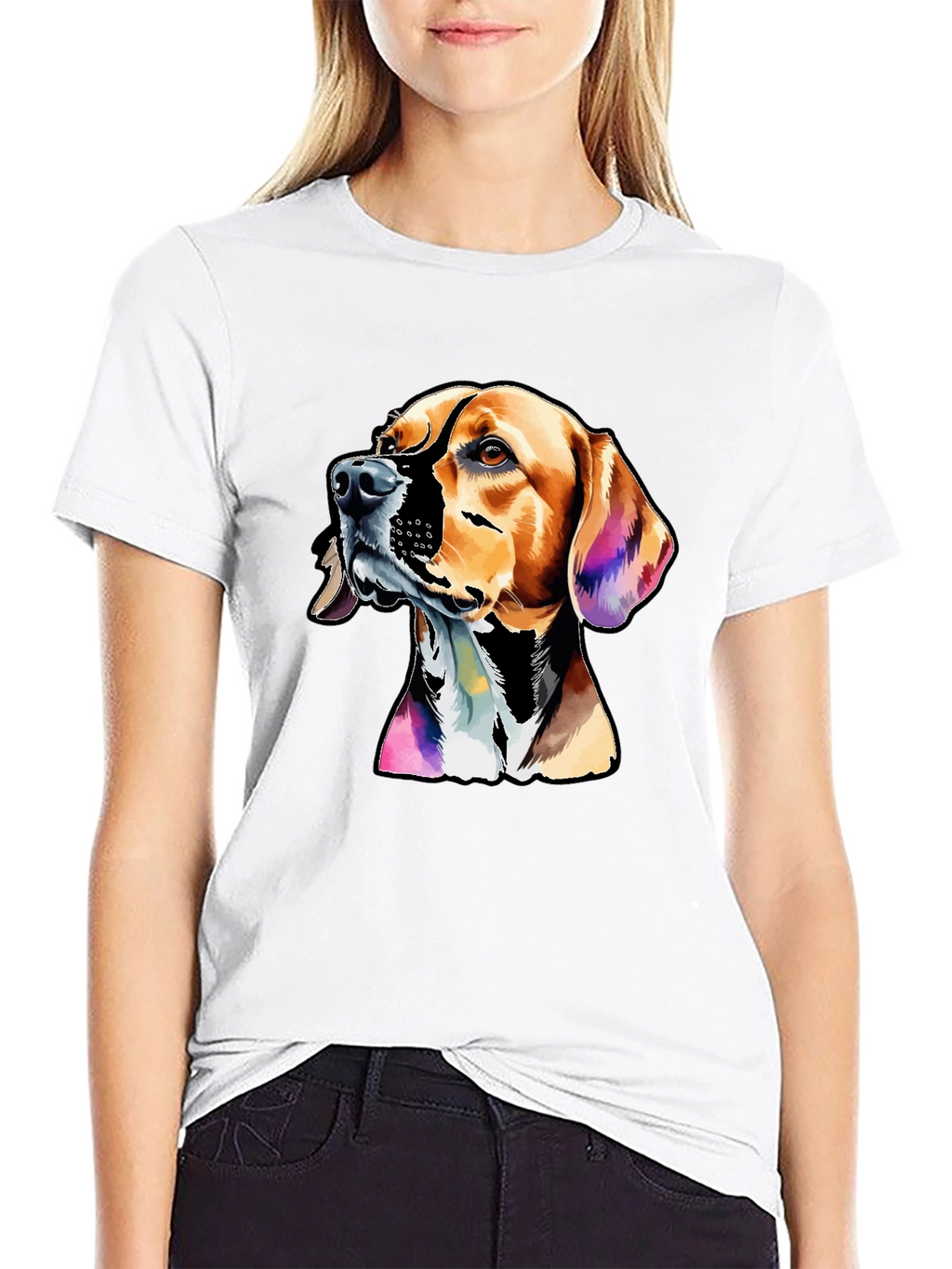 Dog Graphic Print Mens Black T-Shirt