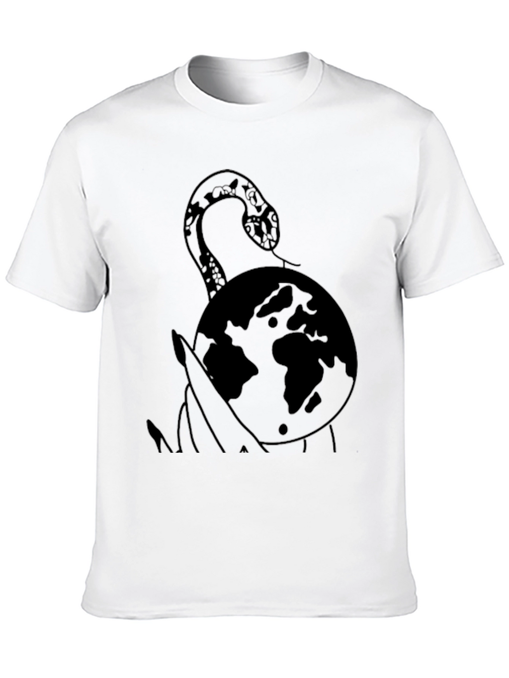 Snake and Globe Graphic T-Shirt - Black
