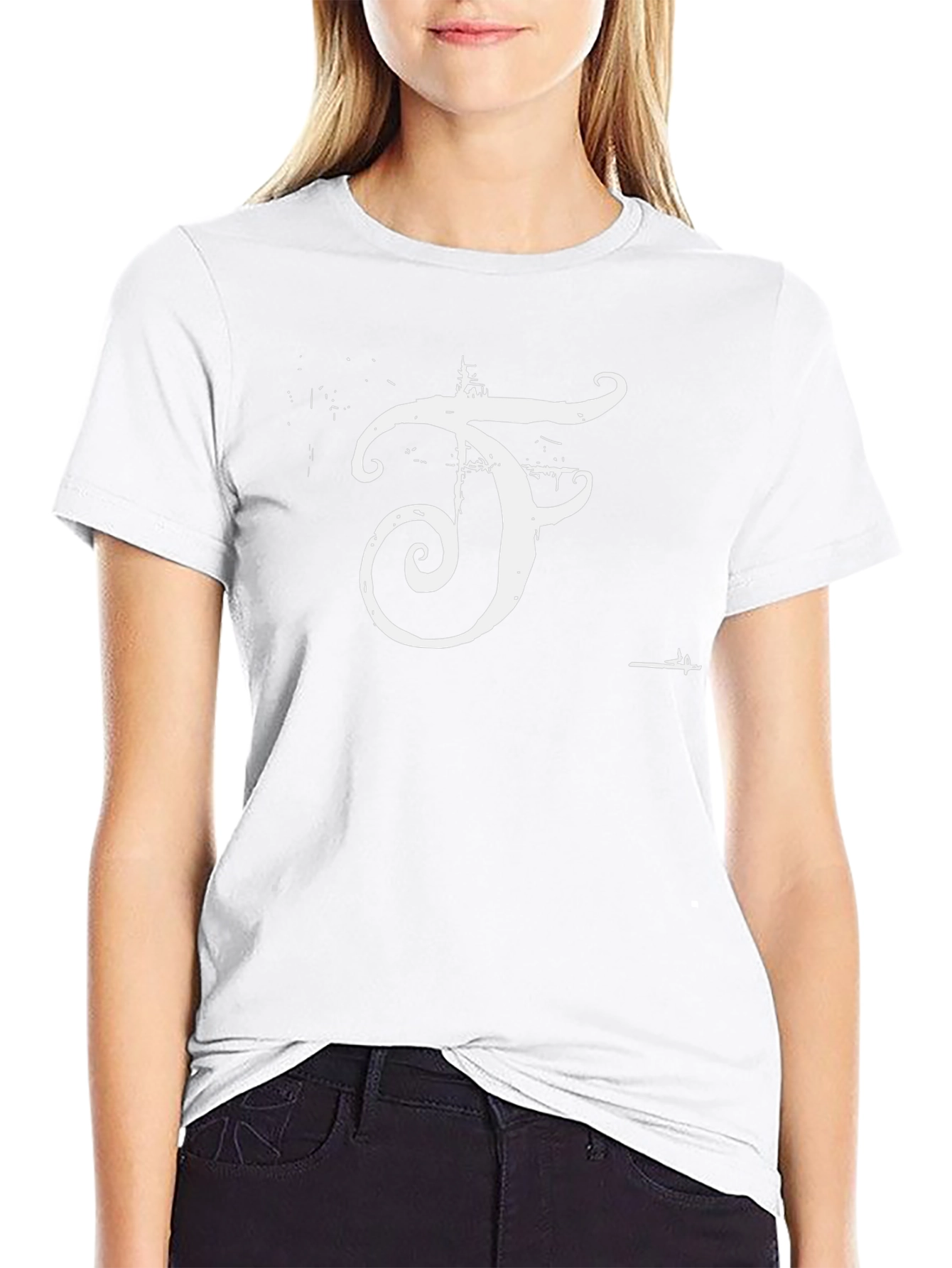 Modern F Graphic Black T-Shirt