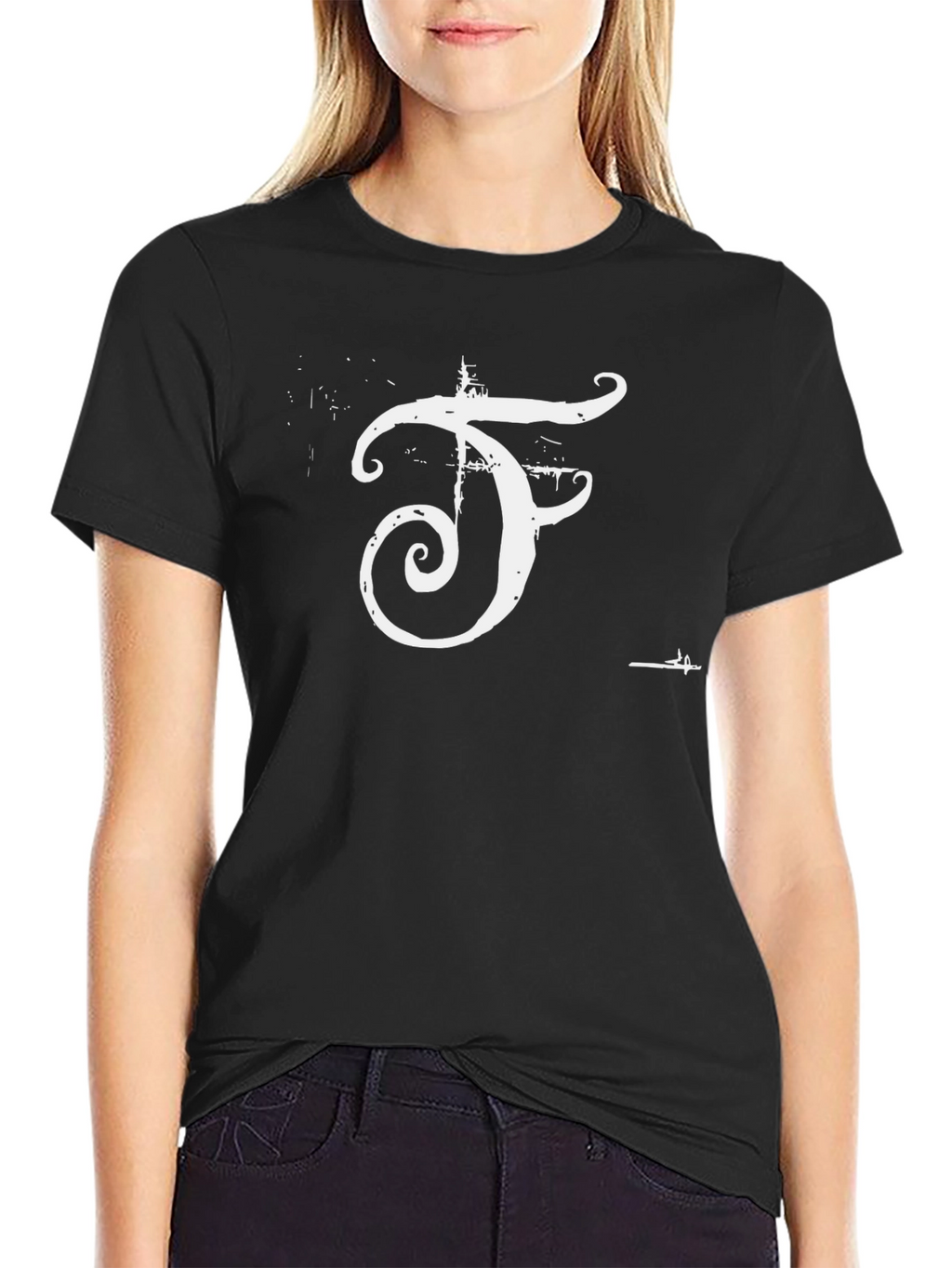 Modern F Graphic Black T-Shirt