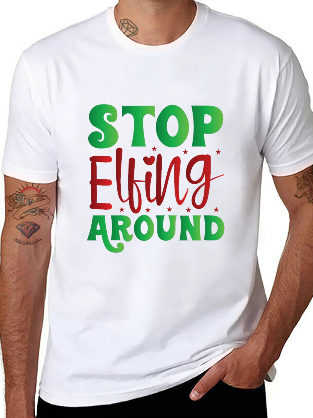 Stop Elfing Around Christmas T-Shirt
