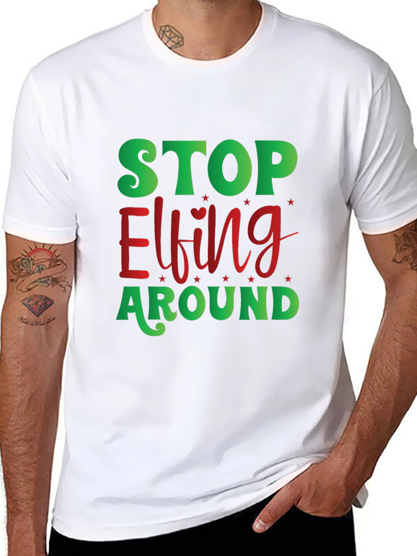 Stop Elfing Around Christmas T-Shirt
