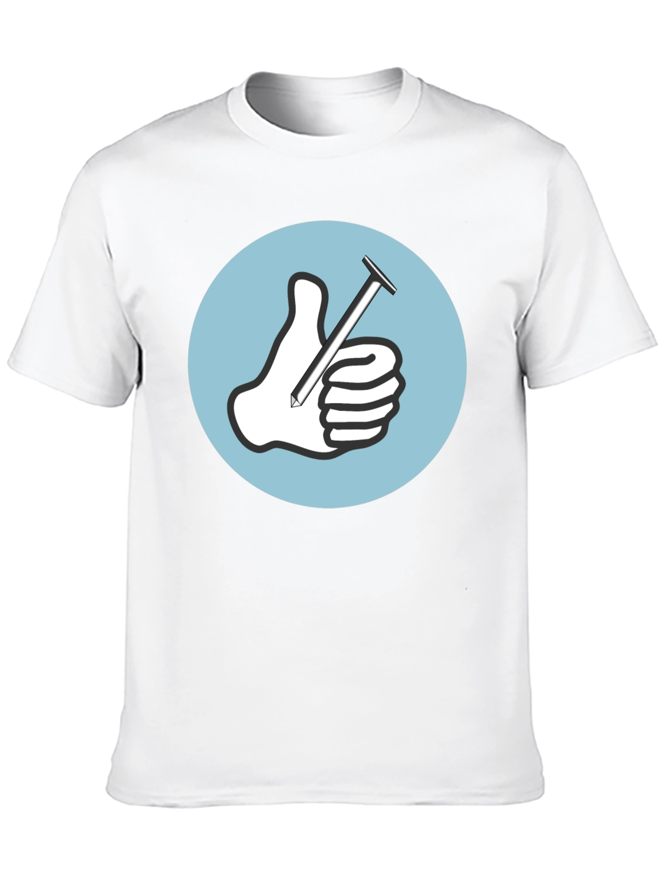 Thumbs Up Nail T-Shirt Funny Handyman Tee