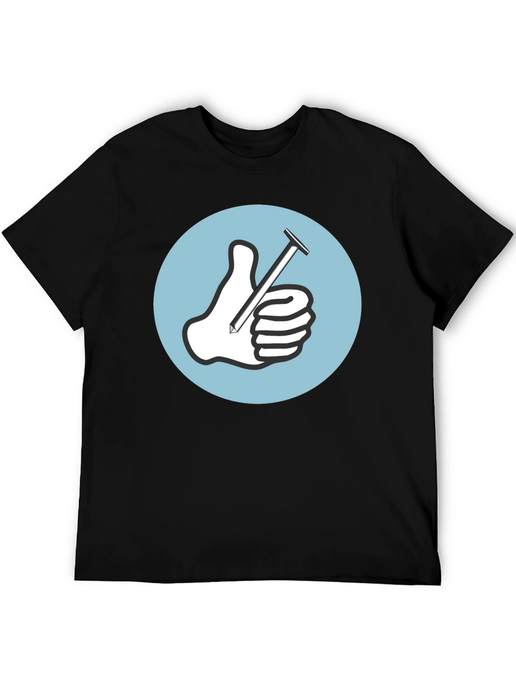 Thumbs Up Nail T-Shirt Funny Handyman Tee