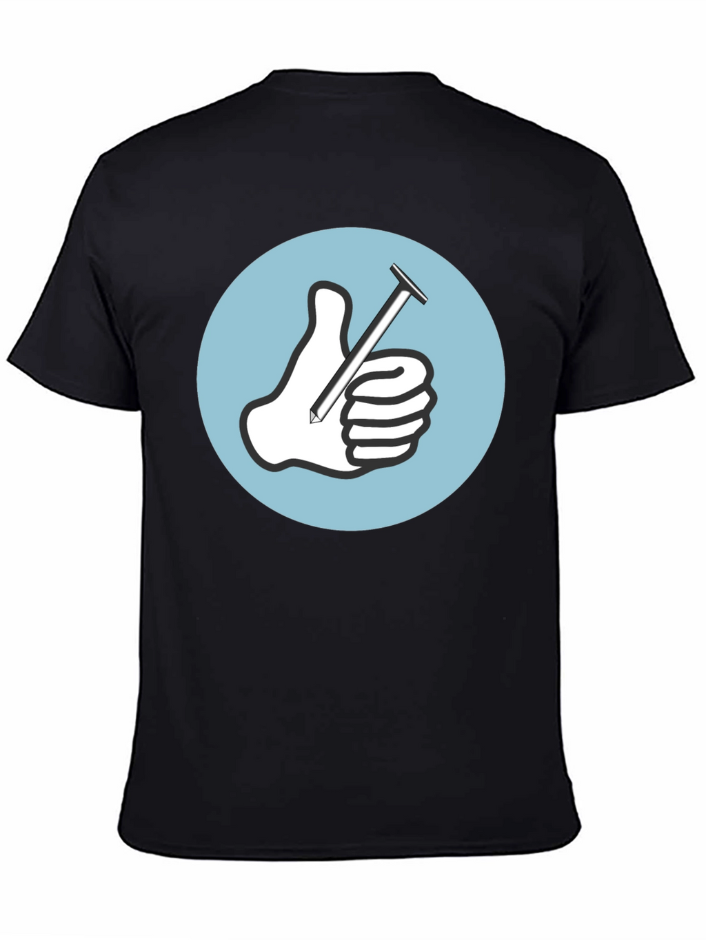 Thumbs Up Nail T-Shirt Funny Handyman Tee