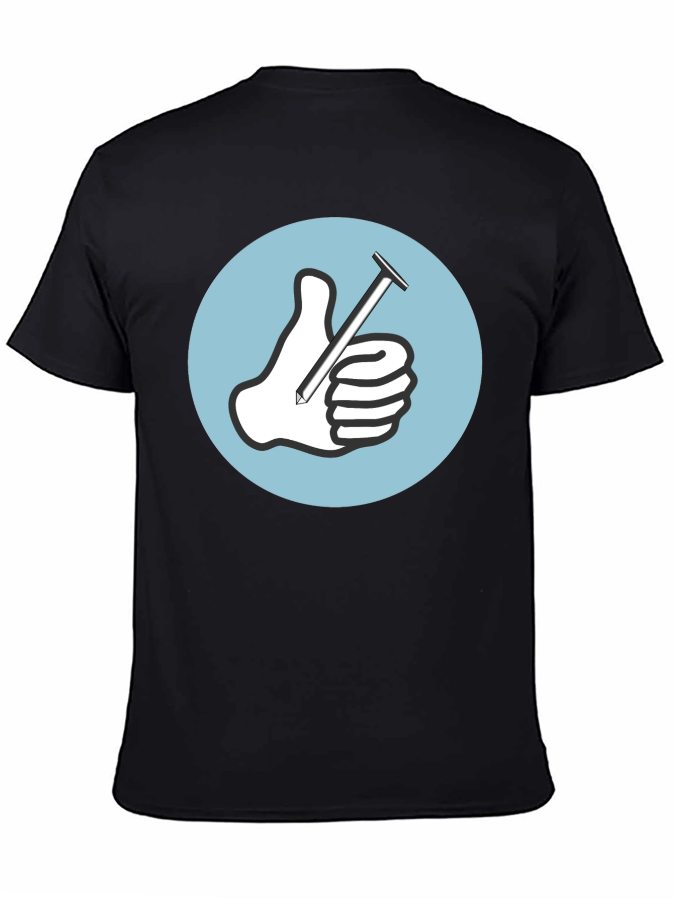 Thumbs Up Nail T-Shirt Funny Handyman Tee