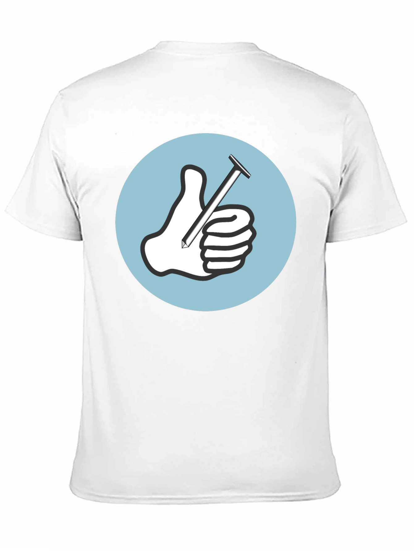 Thumbs Up Nail T-Shirt Funny Handyman Tee