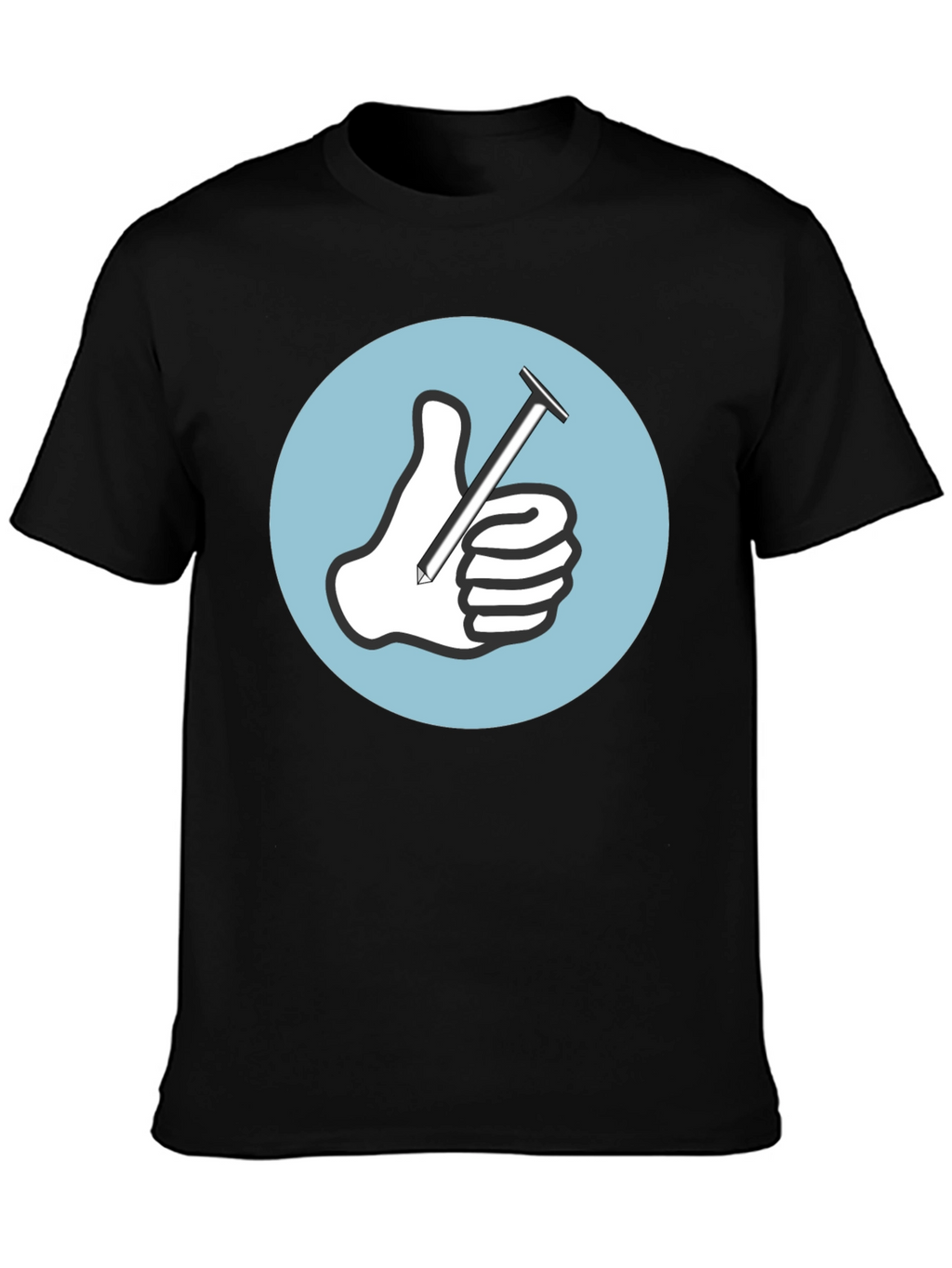 Thumbs Up Nail T-Shirt Funny Handyman Tee