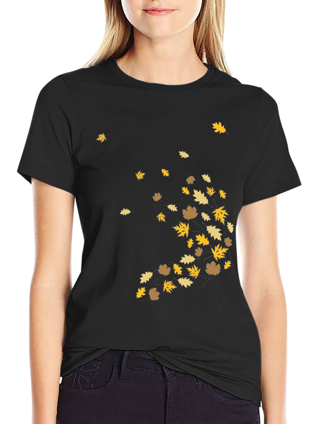 Autumn Leaves Graphic Tee - Black