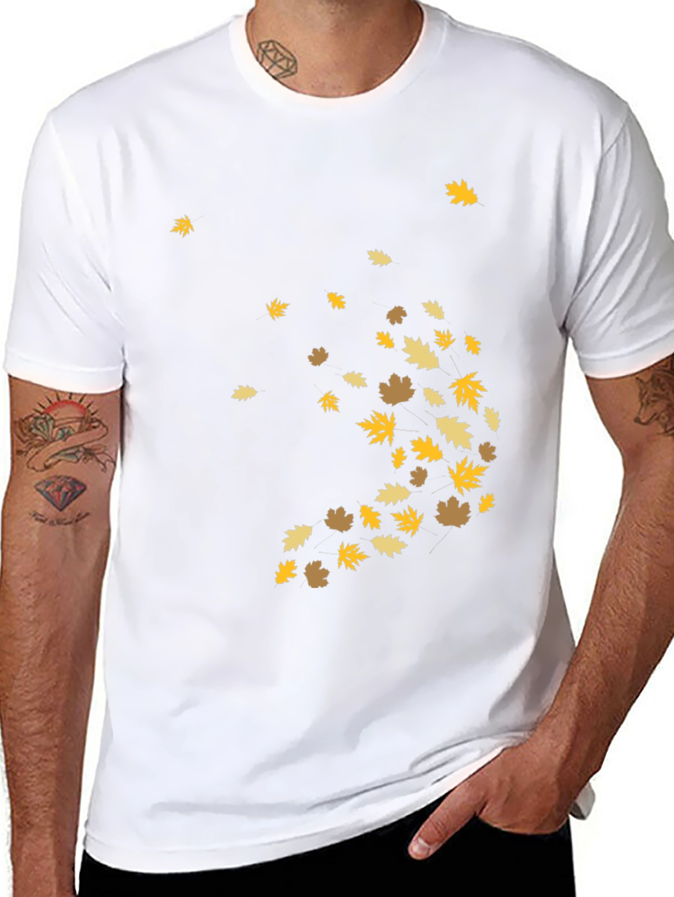 Autumn Leaves Graphic Tee - Black