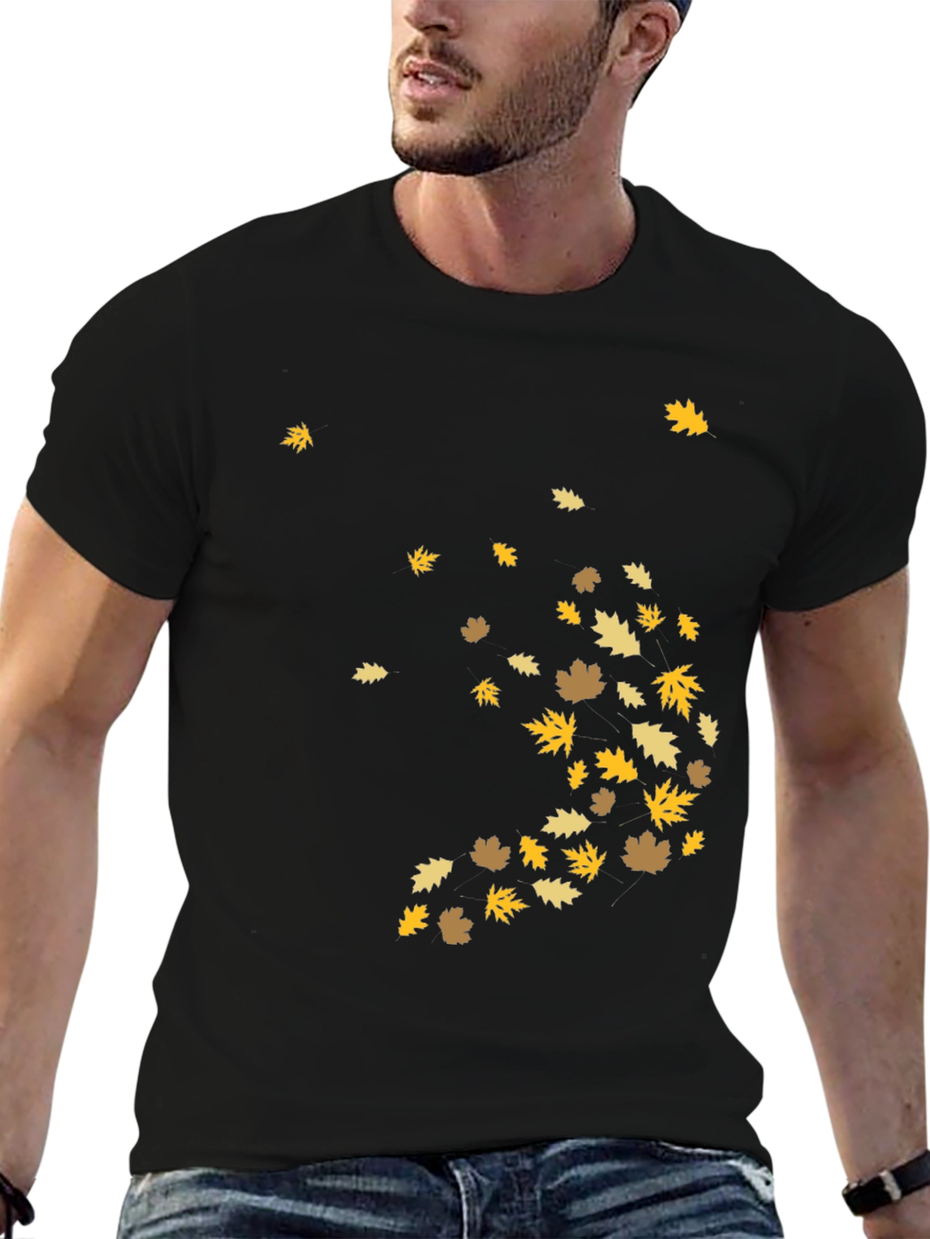 Autumn Leaves Graphic Tee - Black