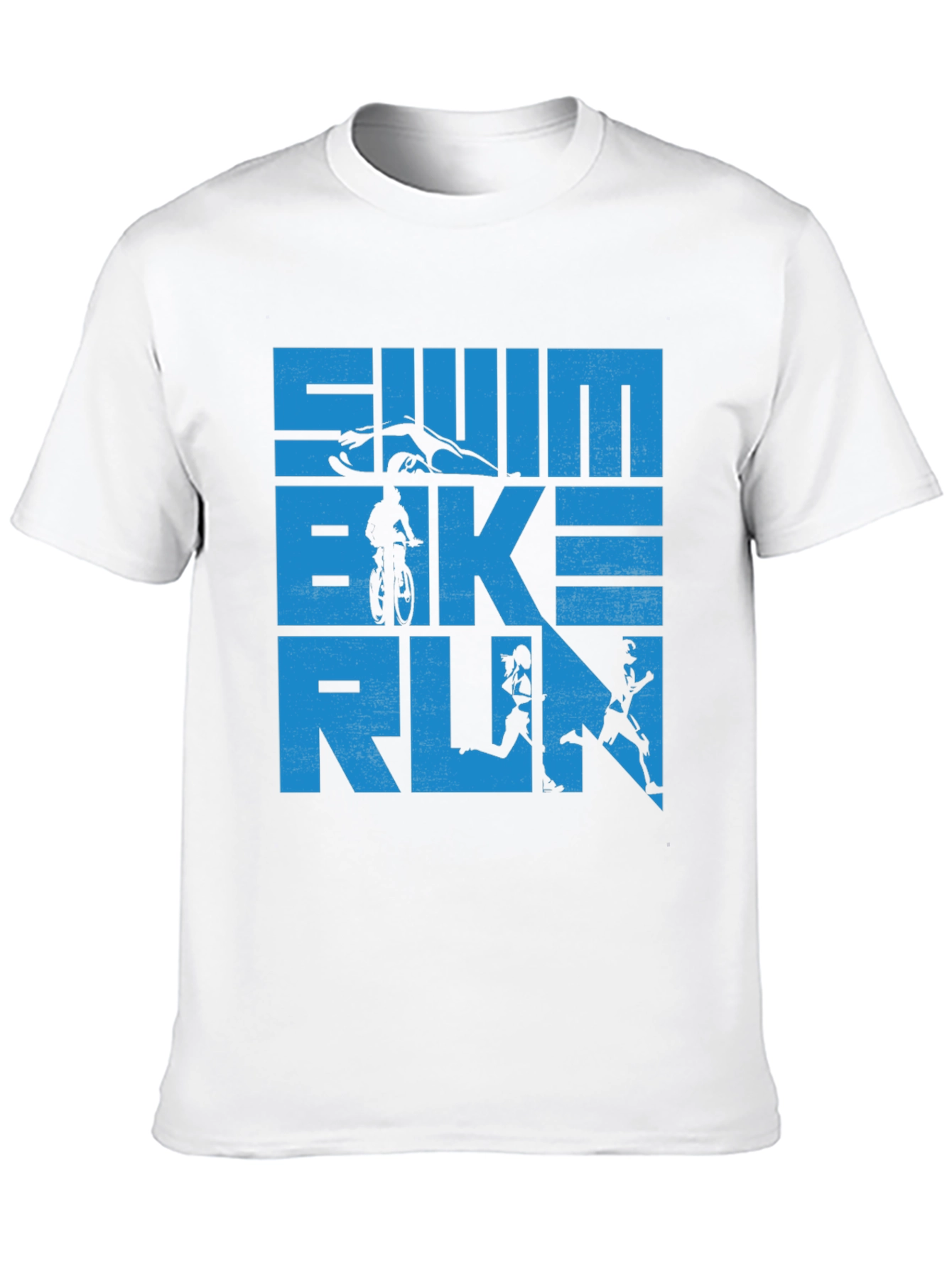 Swim Bike Run Triathlon T-Shirt - Athletic Graphic Tee