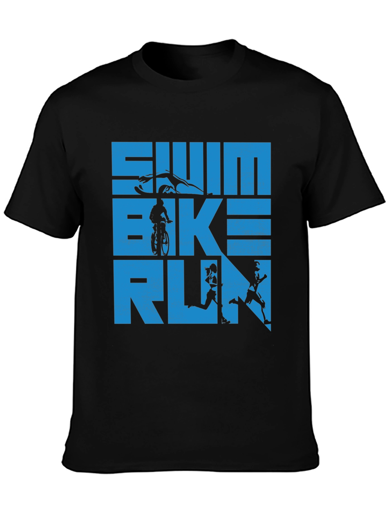Swim Bike Run Triathlon T-Shirt - Athletic Graphic Tee