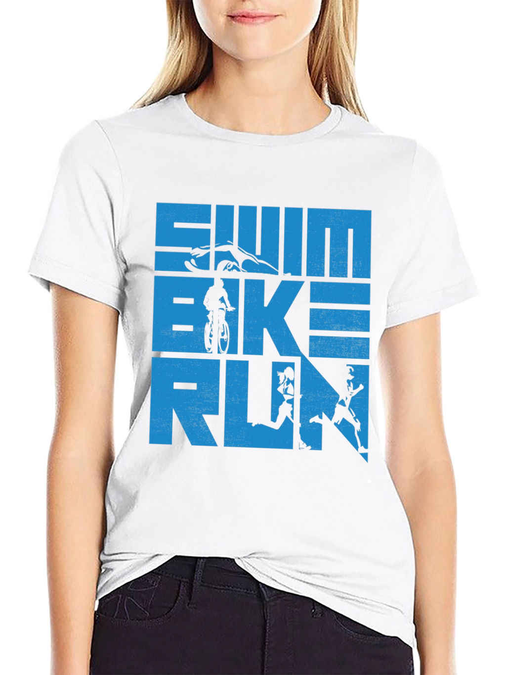 Swim Bike Run Triathlon T-Shirt - Athletic Graphic Tee
