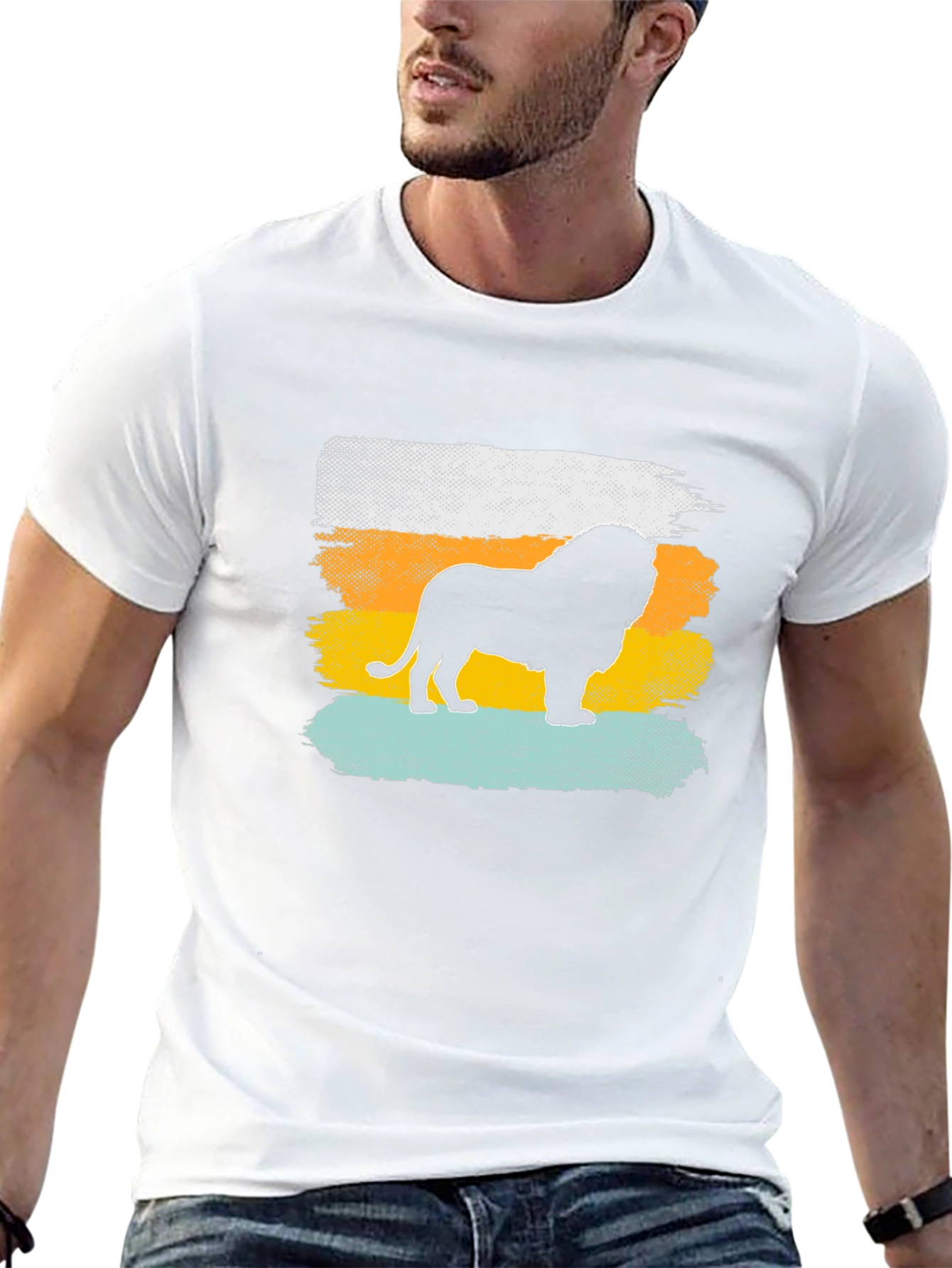 Lion Silhouette T-Shirt - Retro Style Tee
