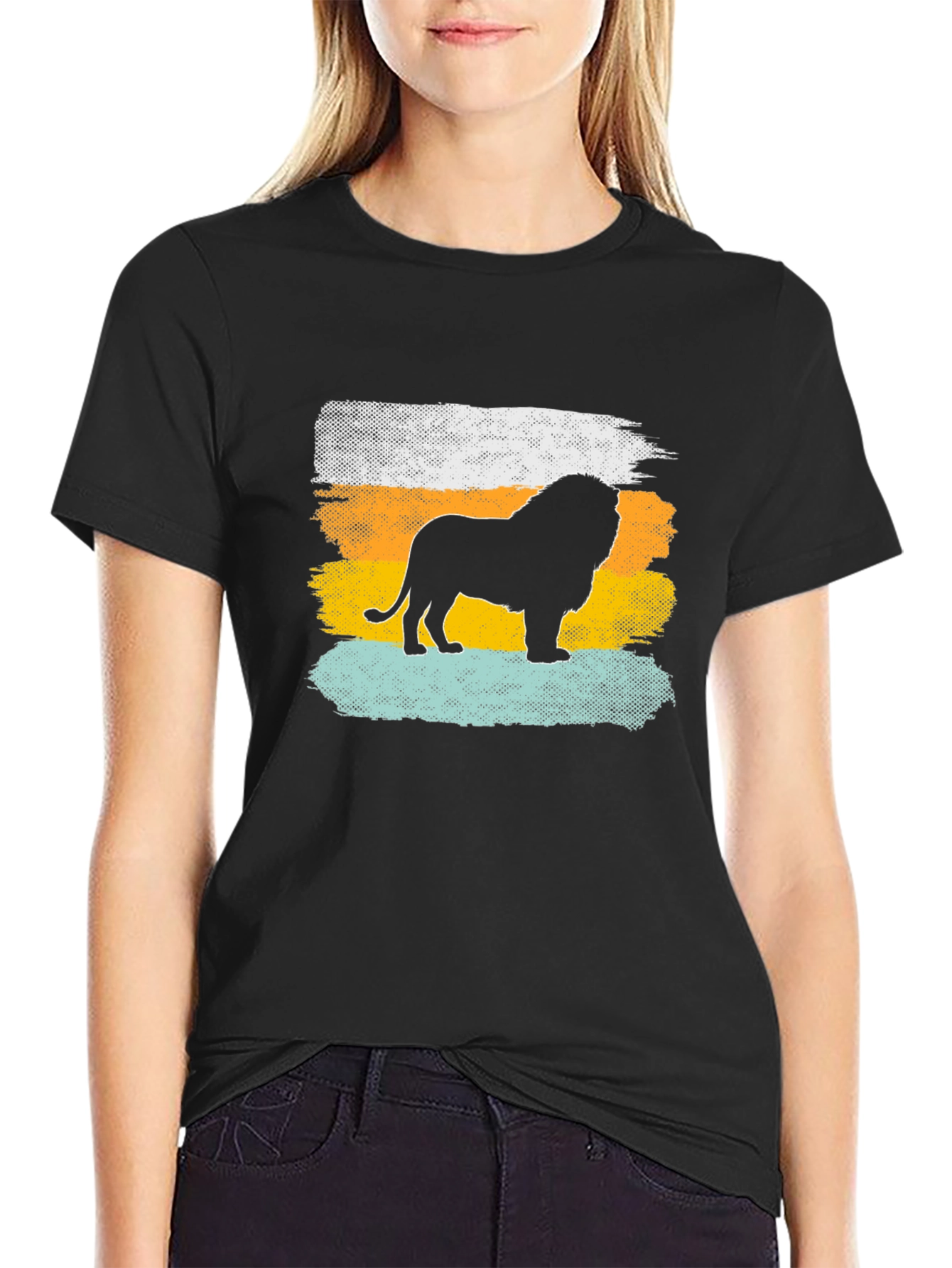 Lion Silhouette T-Shirt - Retro Style Tee