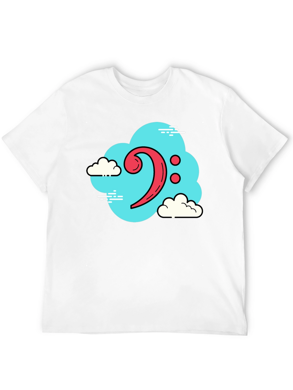 Bass Clef Cloud T-Shirt - Black Music Tee