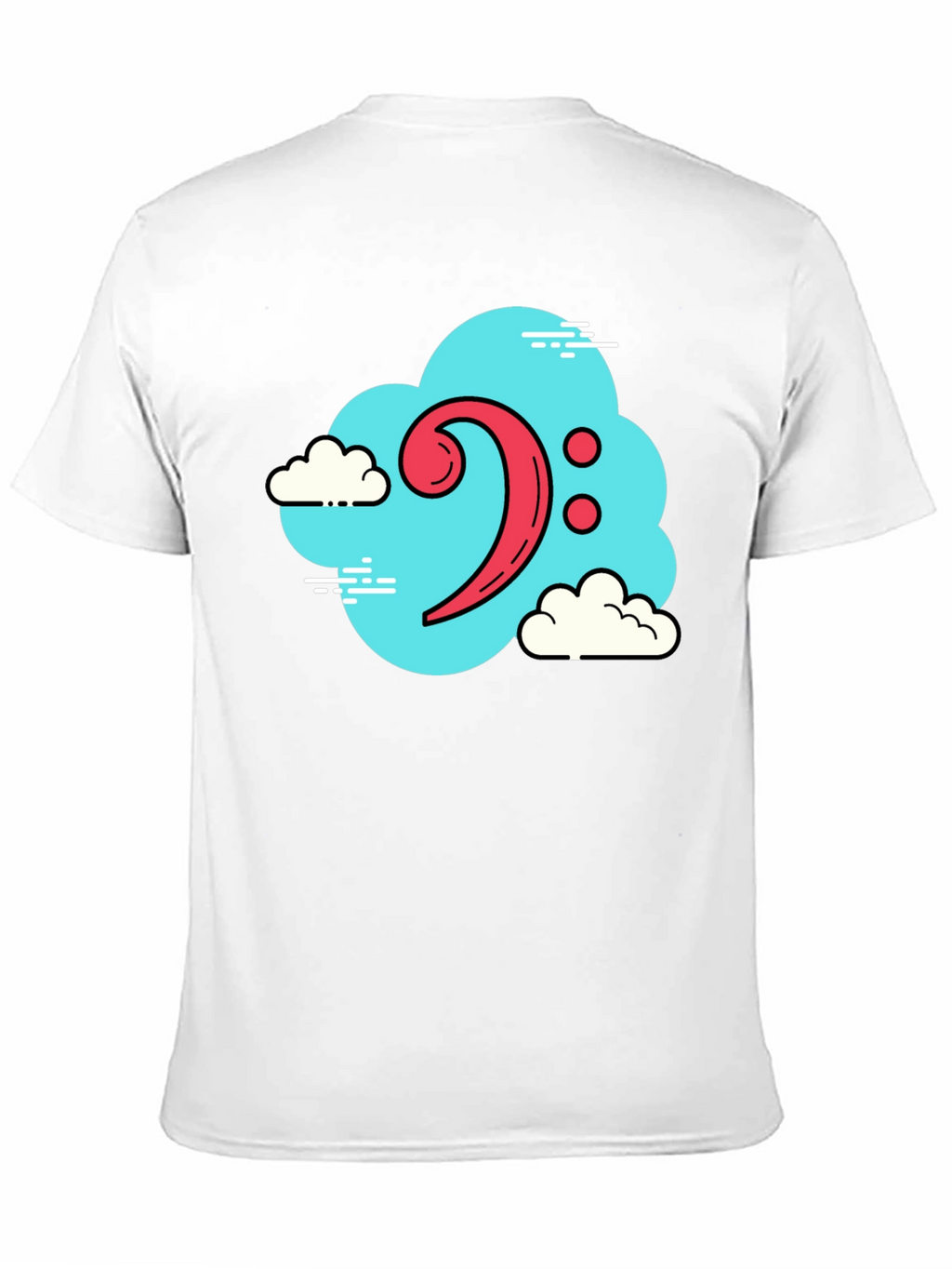 Bass Clef Cloud T-Shirt - Black Music Tee