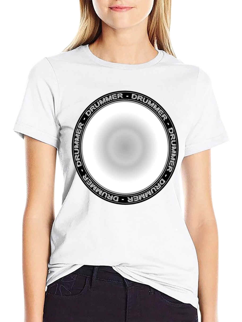 Drummer Circle Graphic T-Shirt - Unisex Black Tee