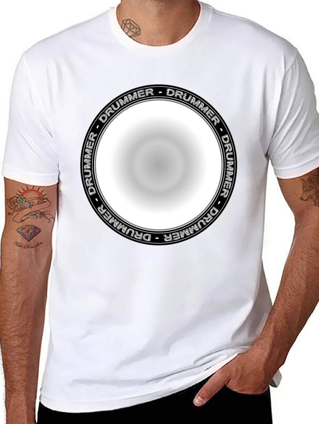 Drummer Circle Graphic T-Shirt - Unisex Black Tee