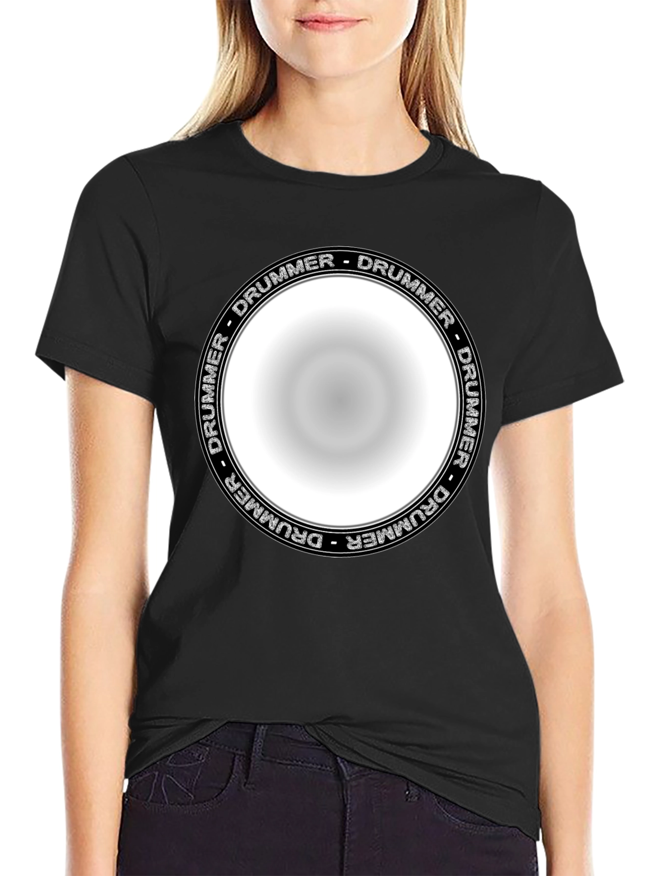 Drummer Circle Graphic T-Shirt - Unisex Black Tee