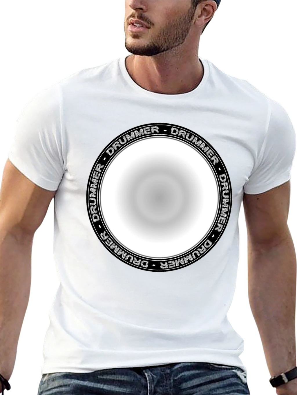 Drummer Circle Graphic T-Shirt - Unisex Black Tee