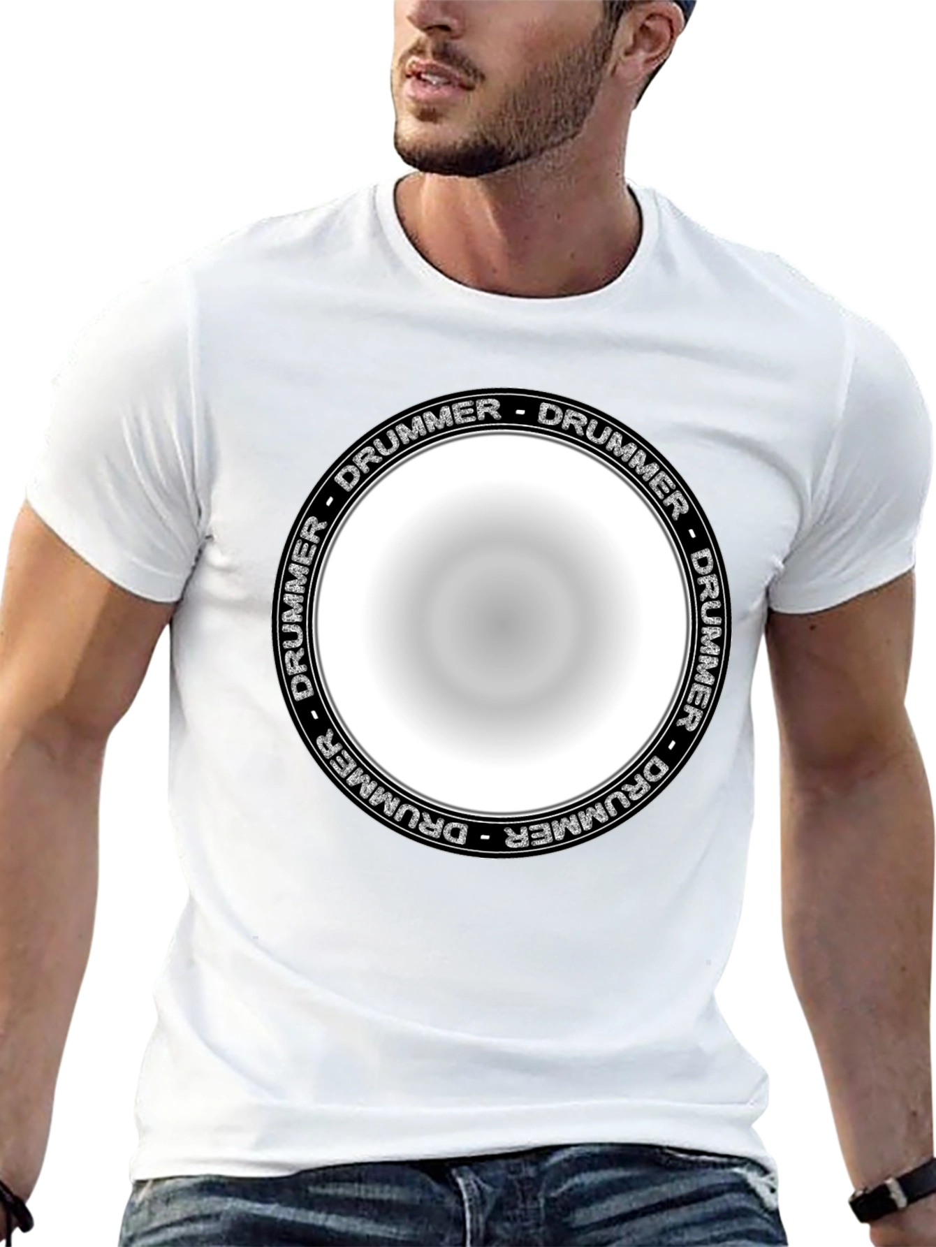 Drummer Circle Graphic T-Shirt - Unisex Black Tee