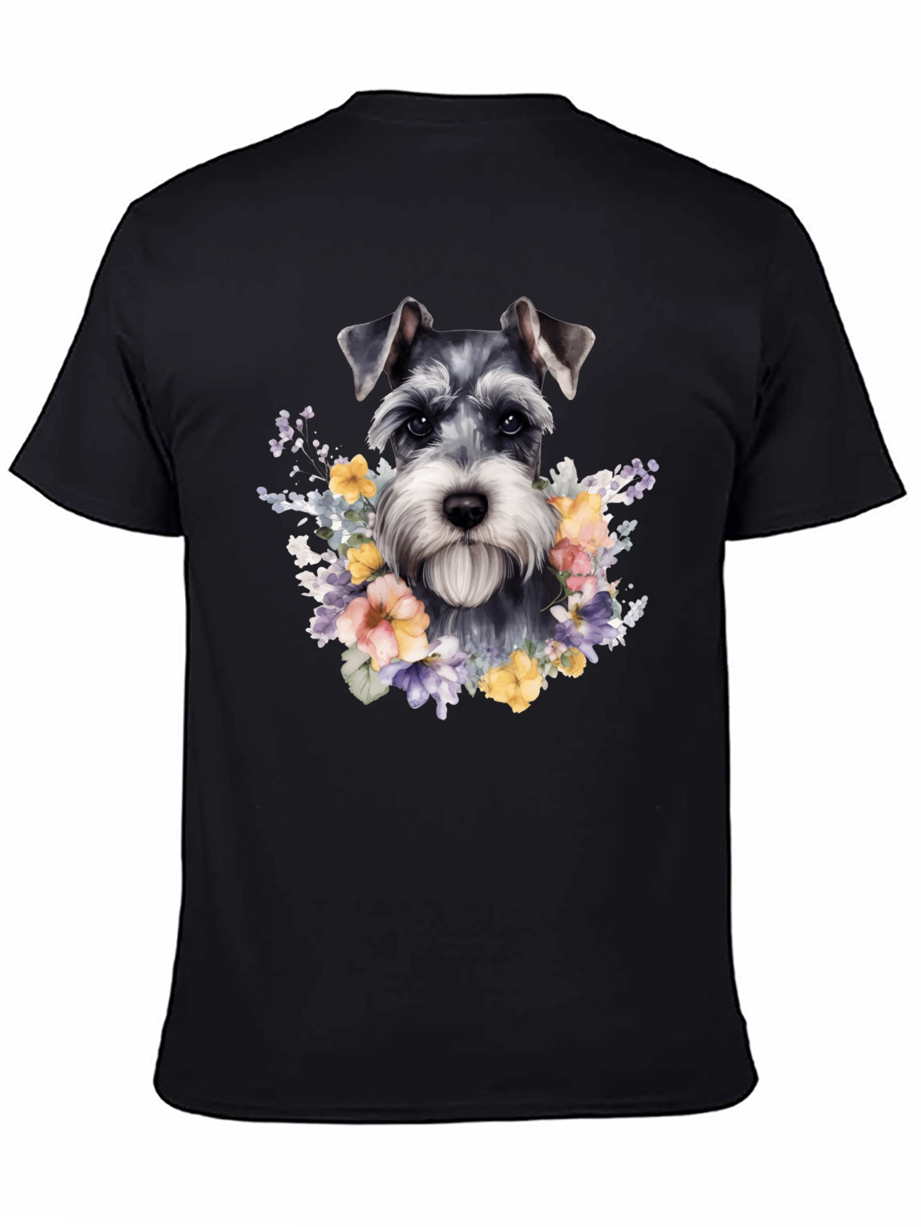 Schnauzer Dog Floral T-Shirt - Unique Pet Lover Apparel