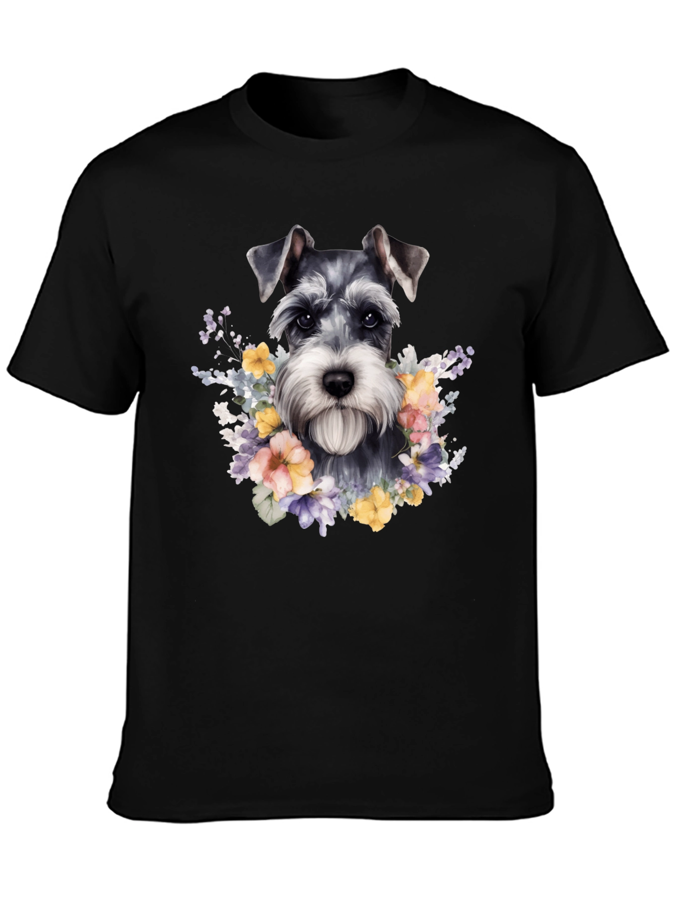 Schnauzer Dog Floral T-Shirt - Unique Pet Lover Apparel