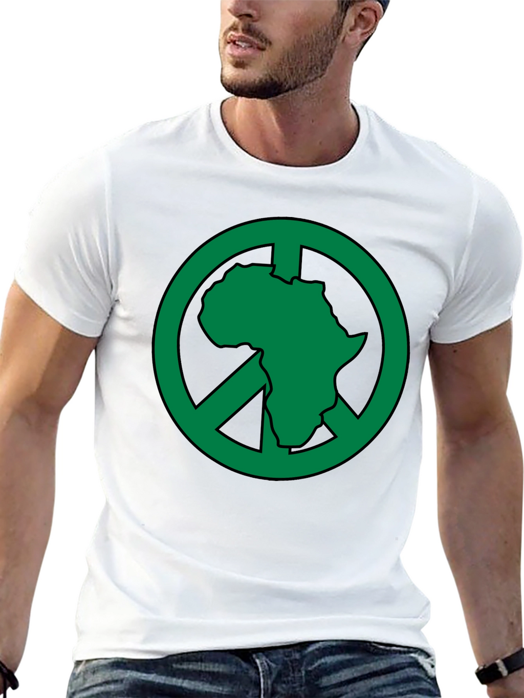 Africa Peace Sign T-Shirt - Green
