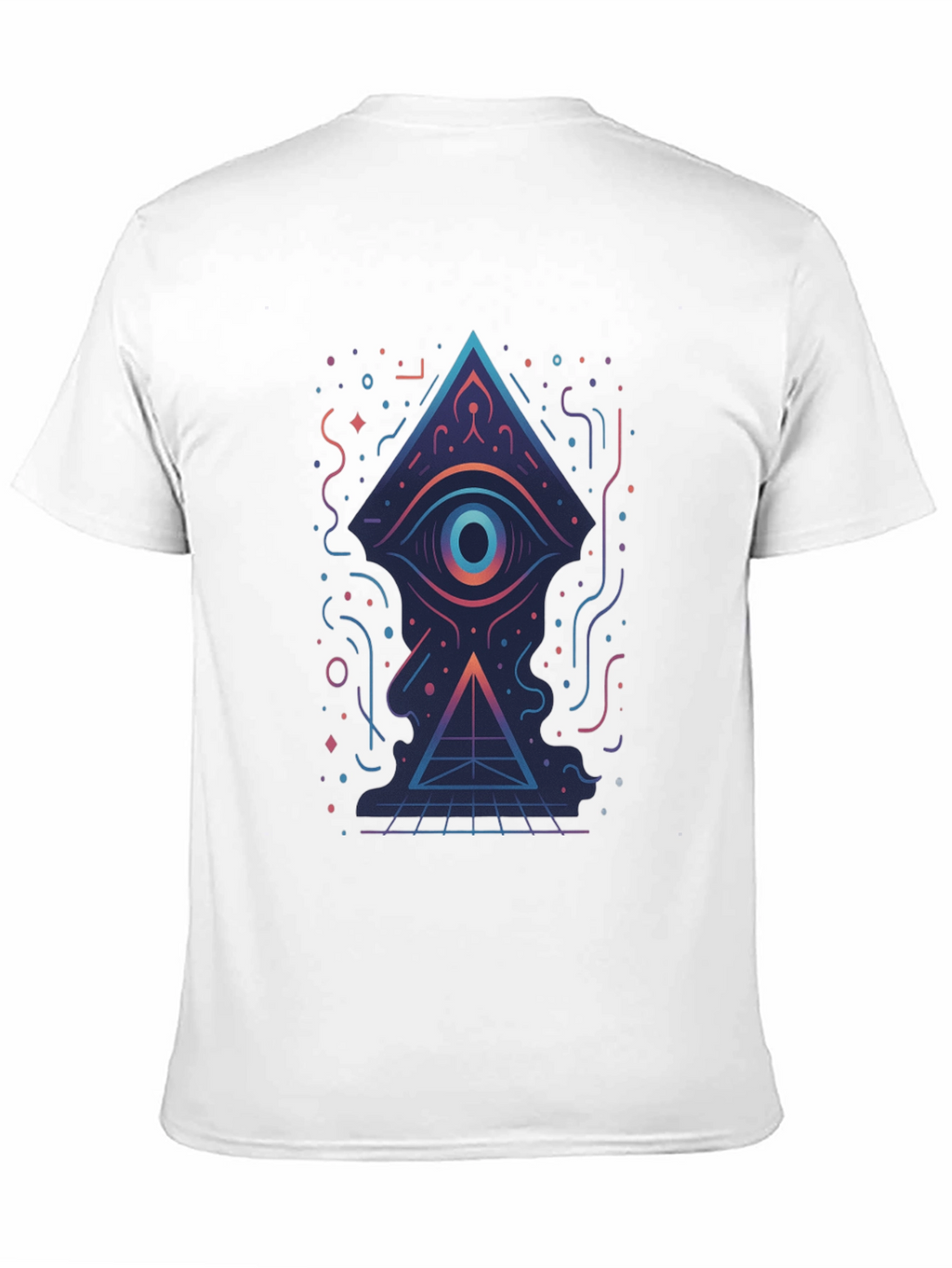 Geometric Eye Pyramid Graphic Tee - Black