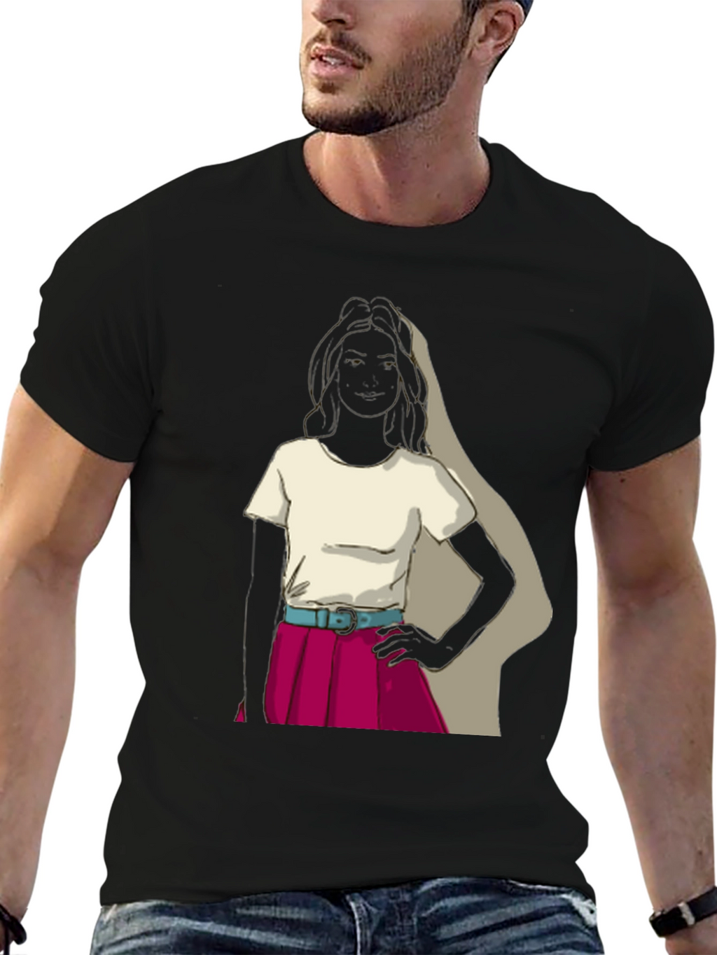 Retro Girl T-Shirt - Unique Graphic Tee