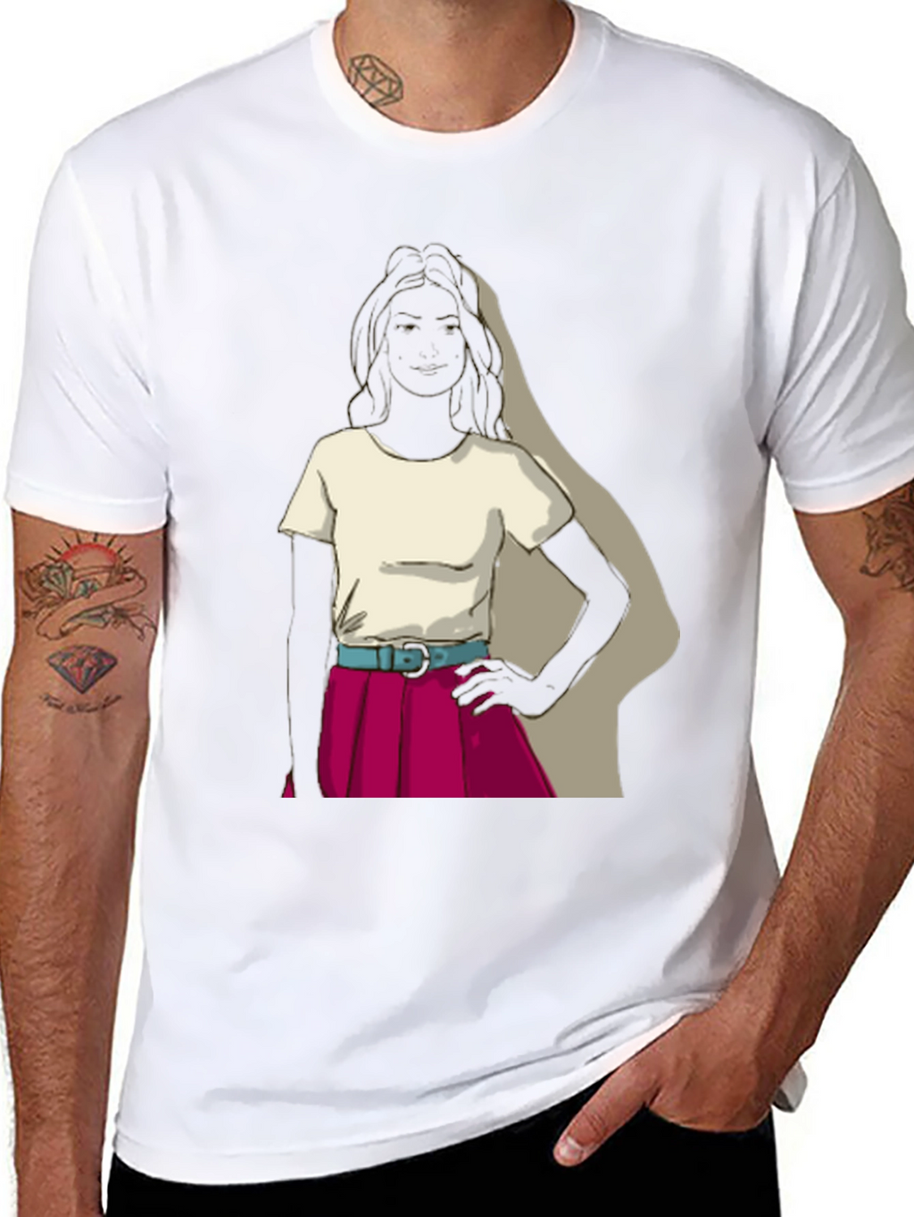Retro Girl T-Shirt - Unique Graphic Tee