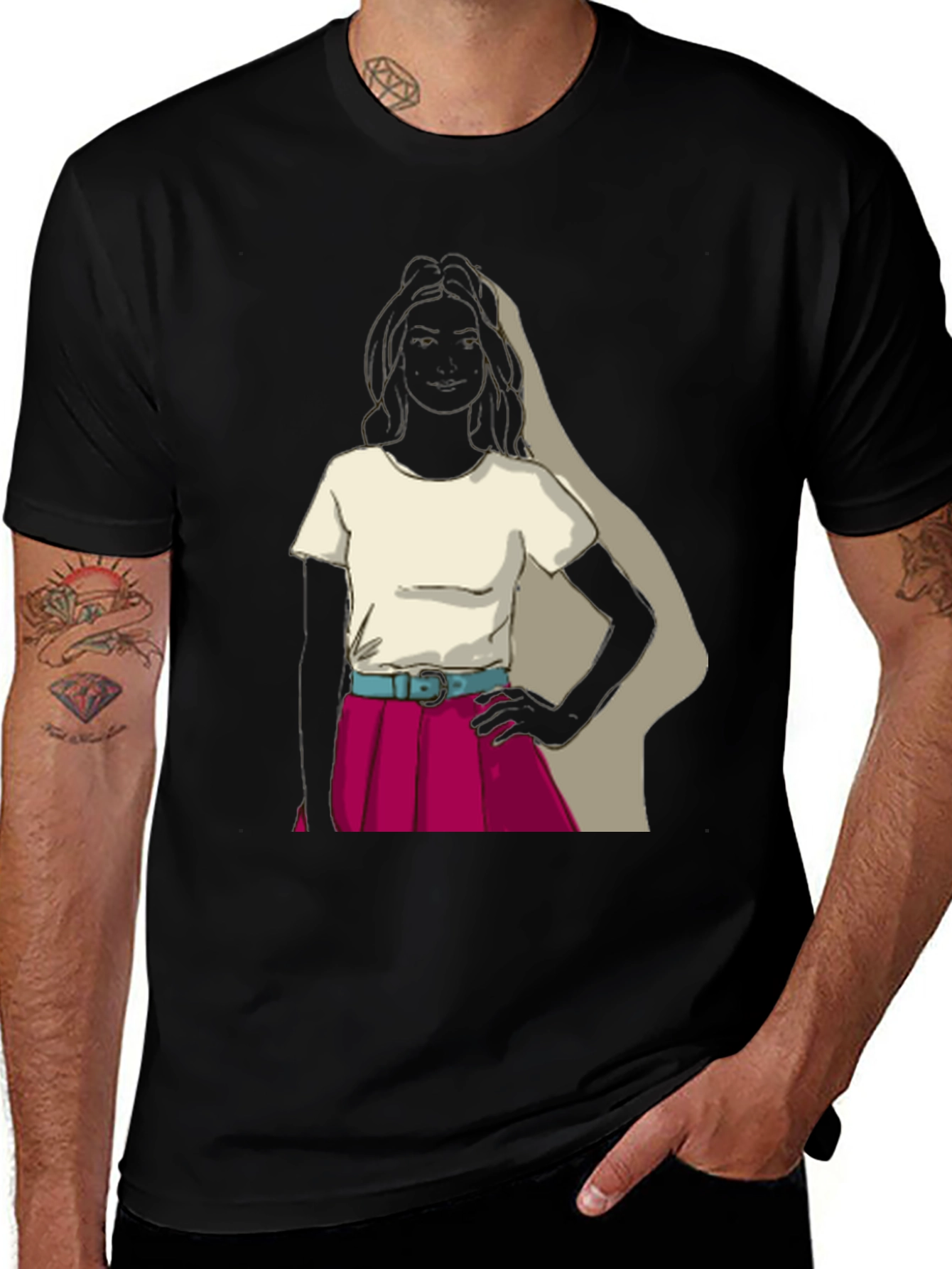 Retro Girl T-Shirt - Unique Graphic Tee